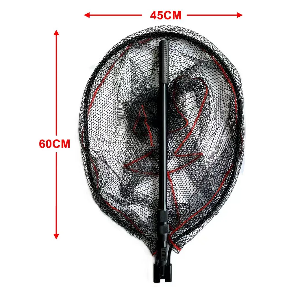 Telescopic Mesh Fish Landing Net Pole Handle Fishing Tackle