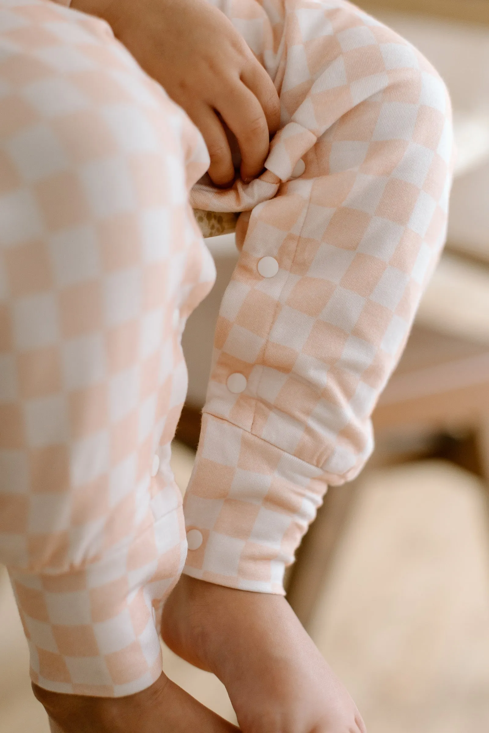 TENCEL™ Sleepsuit 1.0 TOG - Pink Checkerboard