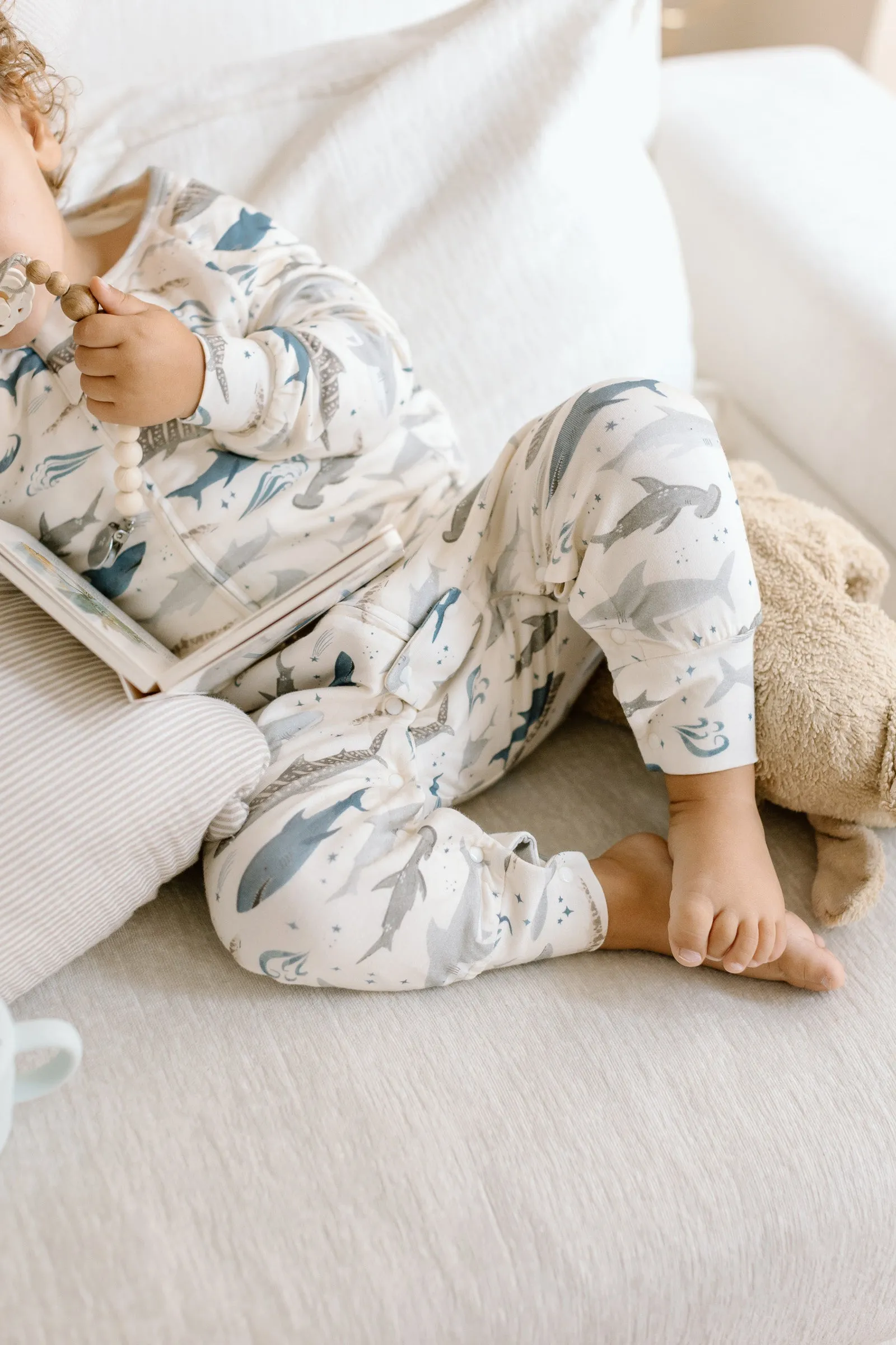 TENCEL™ Sleepsuit 1.0 TOG - Smiley Sharks