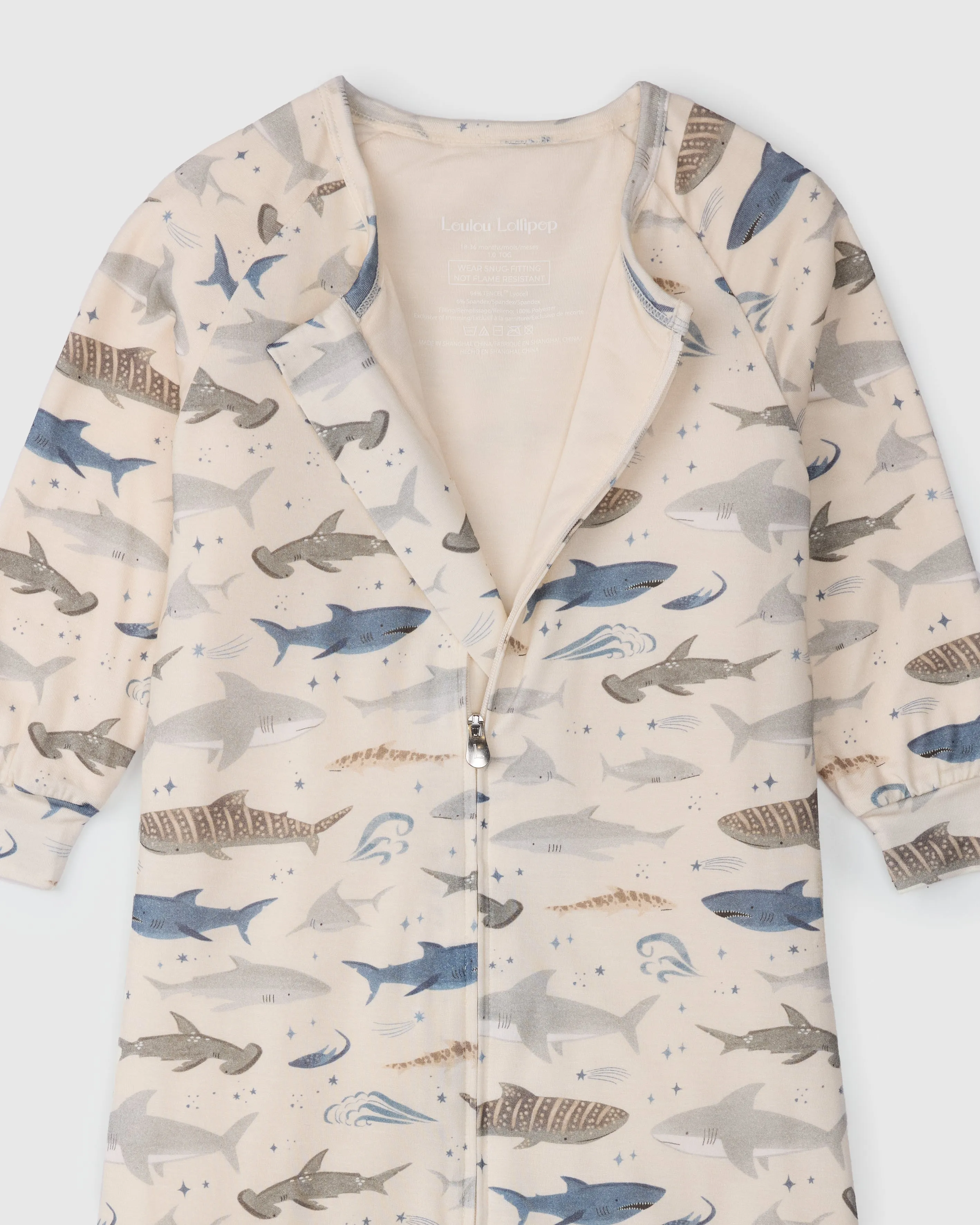 TENCEL™ Sleepsuit 1.0 TOG - Smiley Sharks
