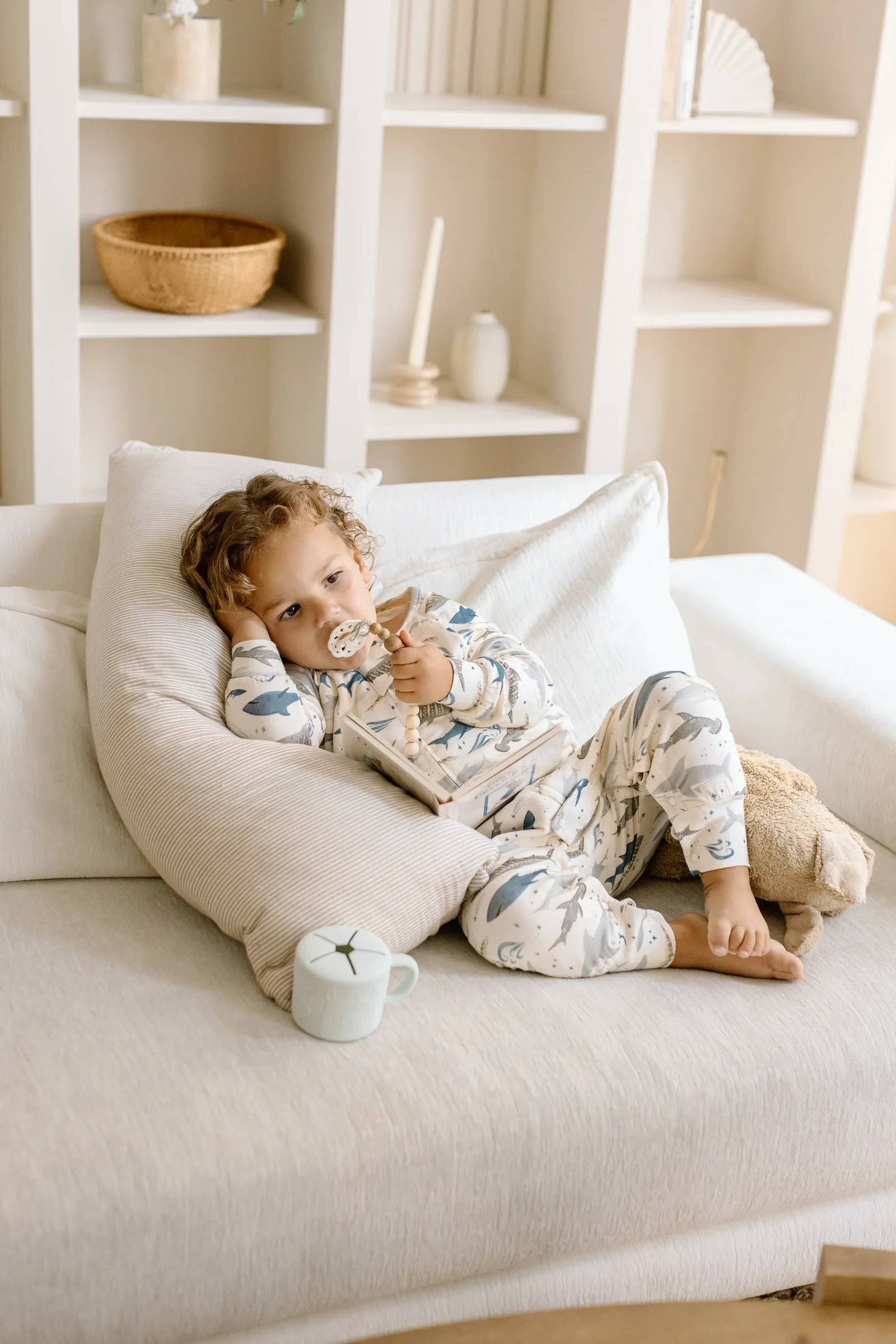 TENCEL™ Sleepsuit 1.0 TOG - Smiley Sharks