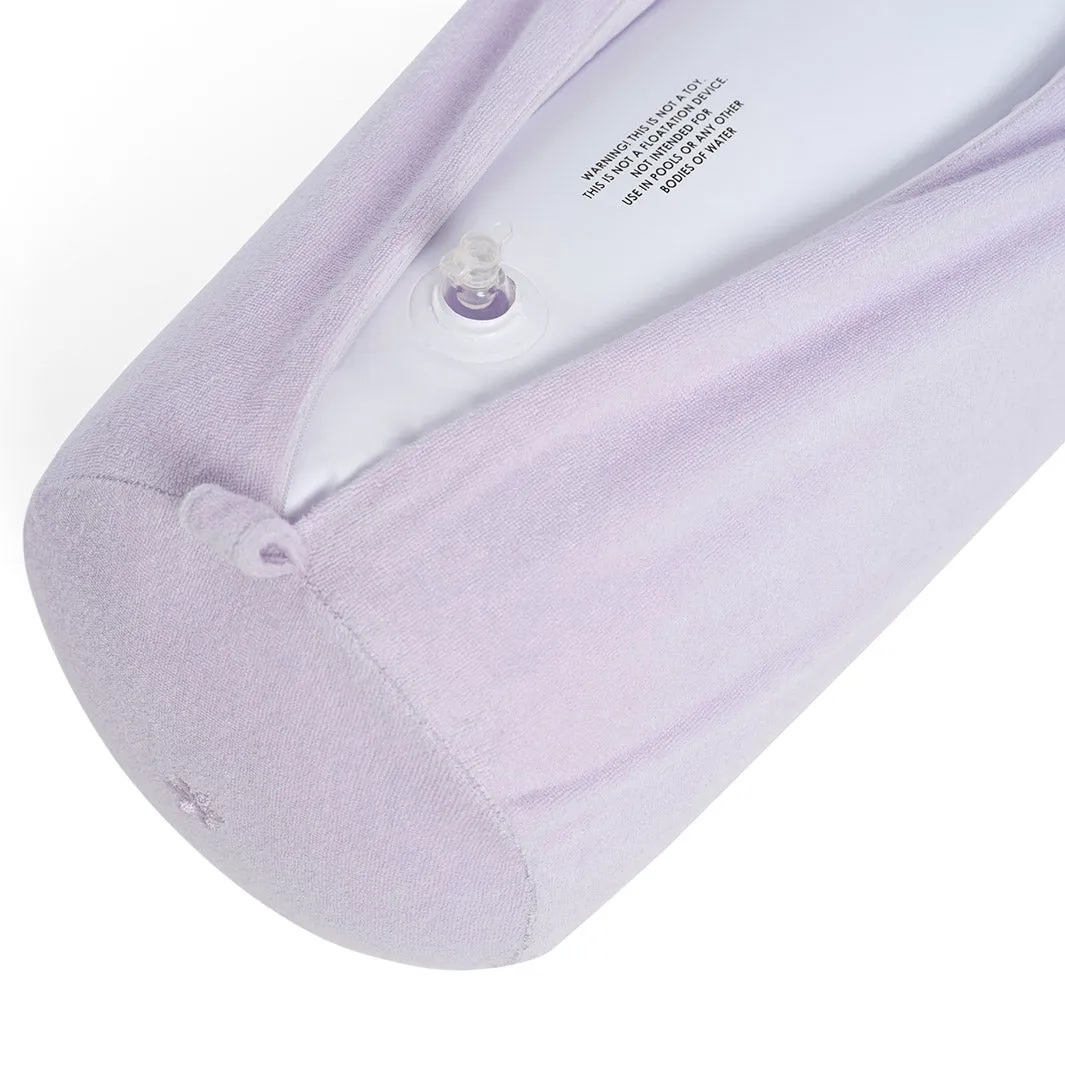 Terry Towelling Inflatable Beach Pillow - Purple Heather