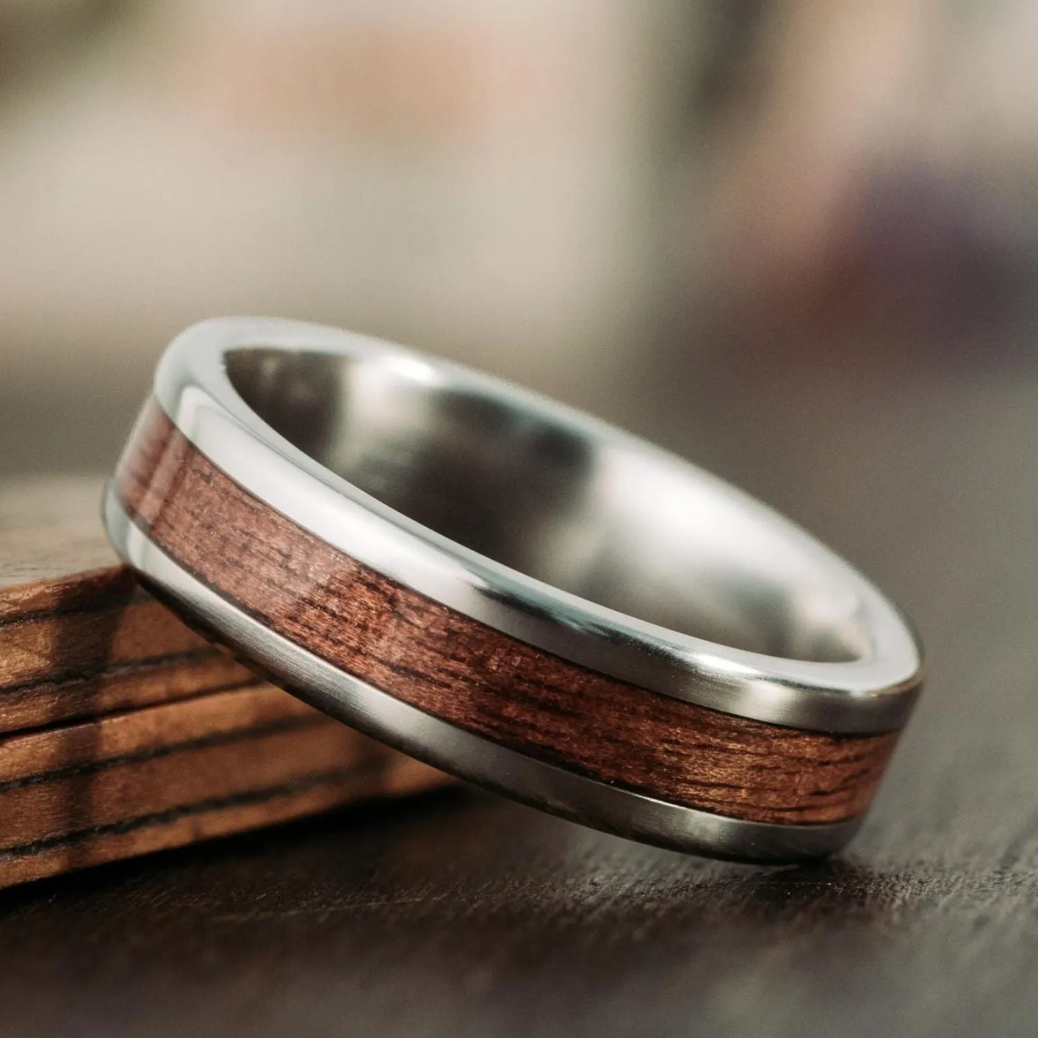 The Garand | Men's M1 Garand Rifle Stock Wood and Titanium Wedding Band