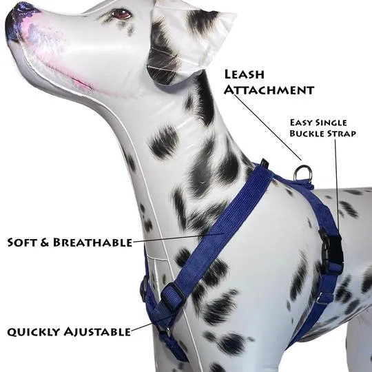 The Good Dog Company Corduroy Hemp Harness in Blue