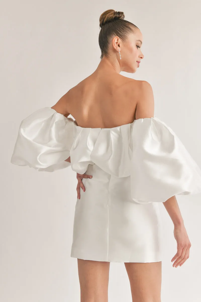 Theresa Off-The-Shoulder Puff Sleeve Mini Dress