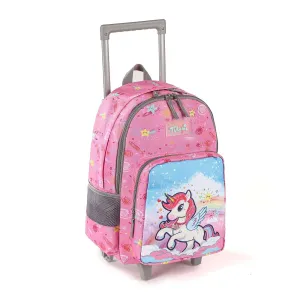 Tilami Pink Unicorn 18 inch Double Handle Rolling Backpack