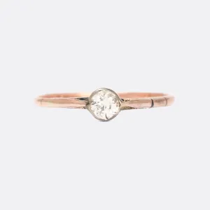 Tiny Victorian Diamond Solitaire Ring