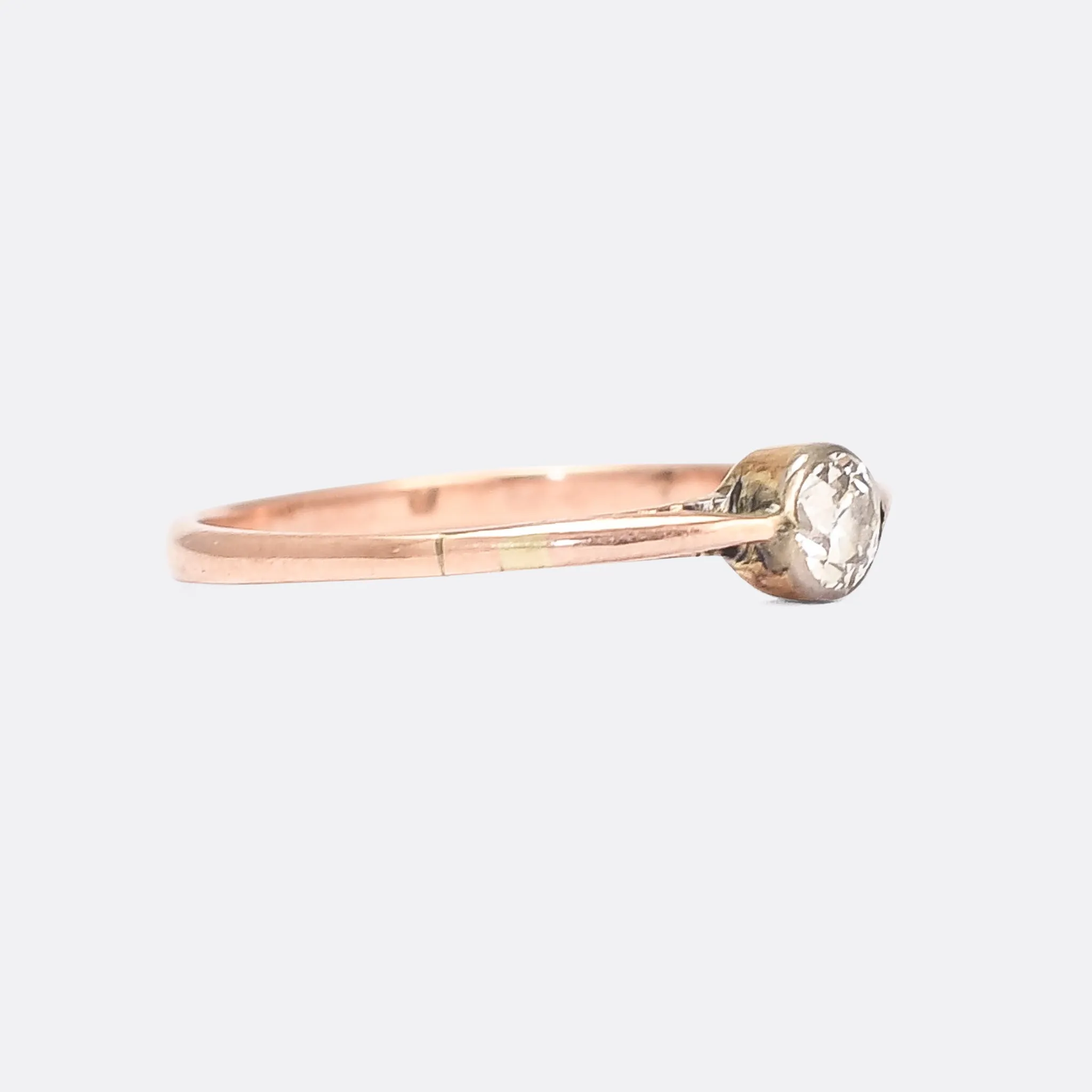 Tiny Victorian Diamond Solitaire Ring