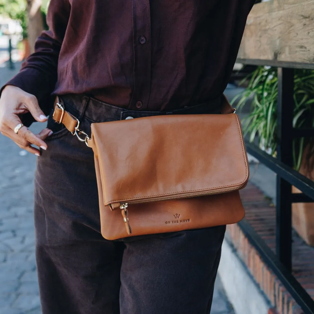 Toffee Convertible Laptop Bag (w Gold Fittings)
