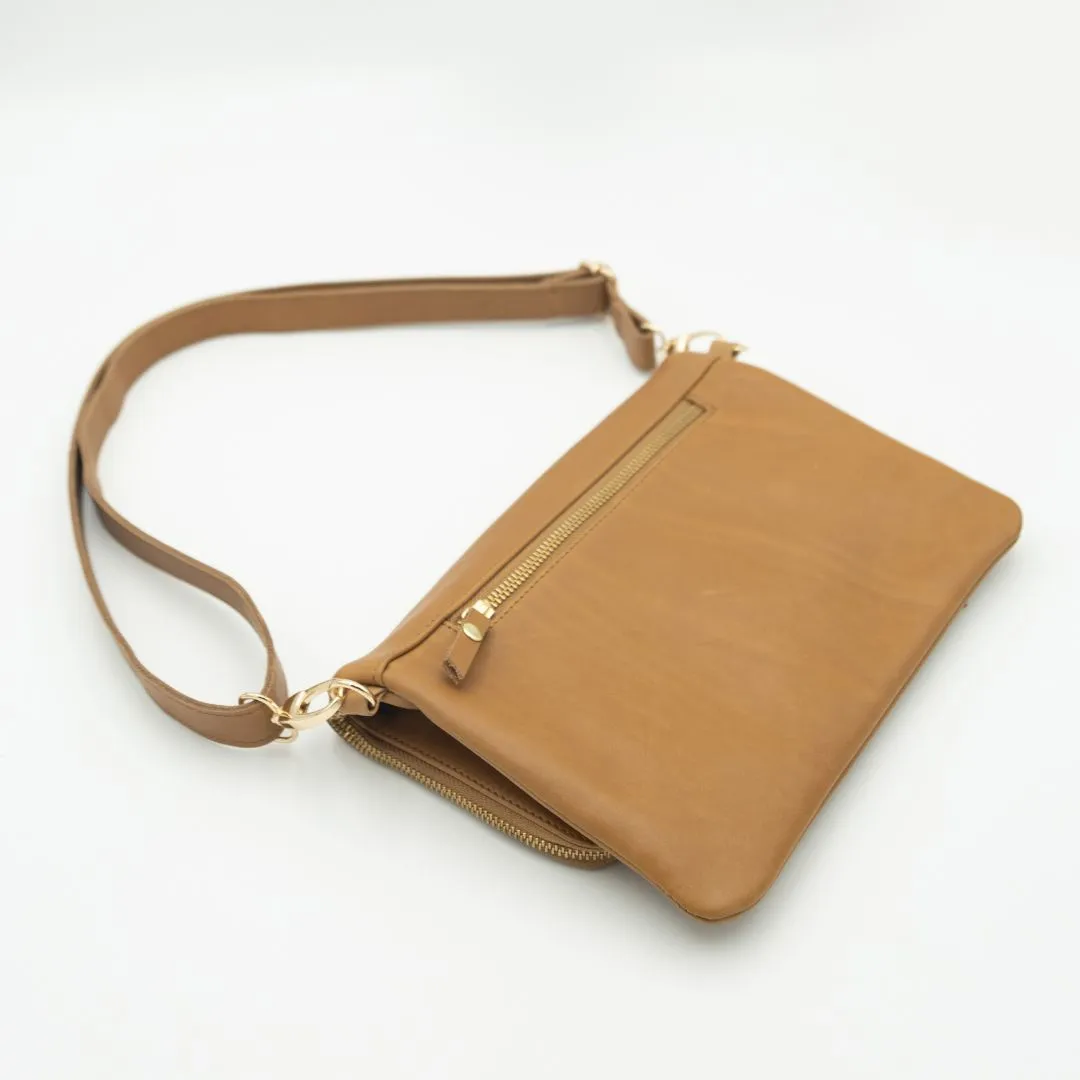Toffee Convertible Laptop Bag (w Gold Fittings)