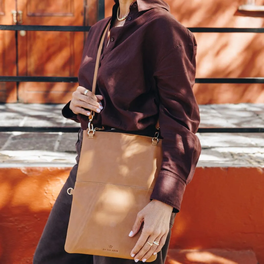 Toffee Convertible Laptop Bag (w Gold Fittings)