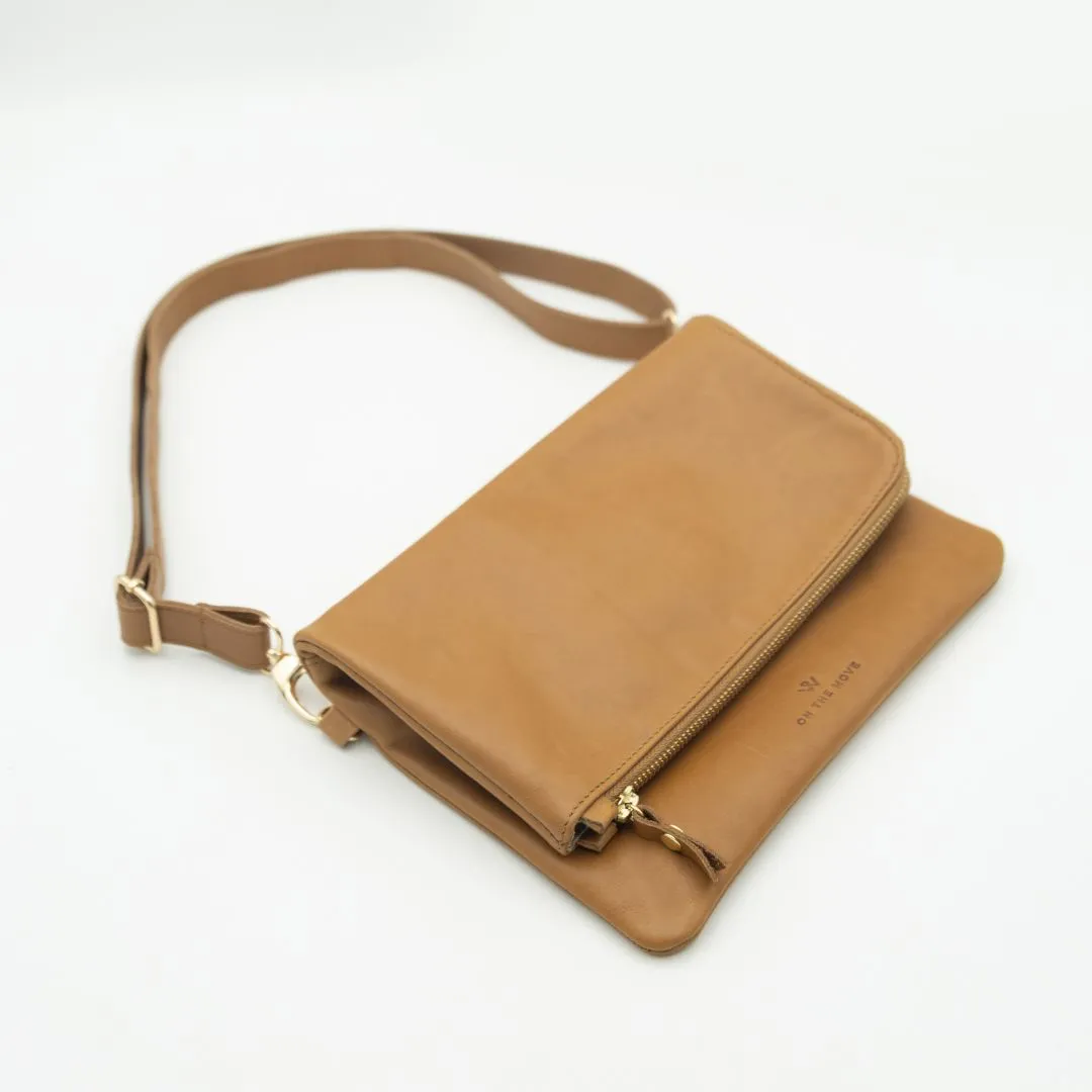 Toffee Convertible Laptop Bag (w Gold Fittings)