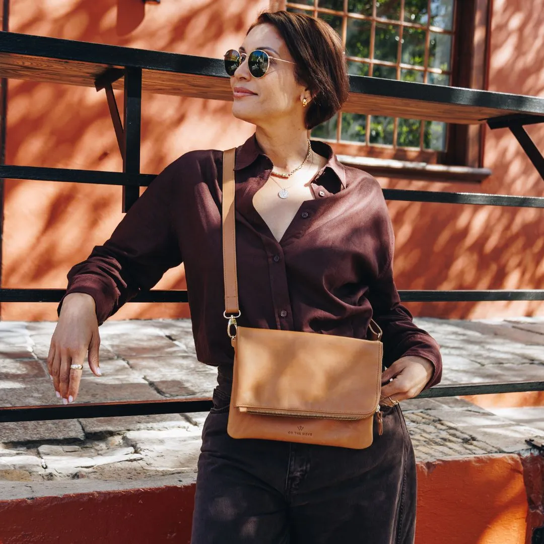 Toffee Convertible Laptop Bag (w Gold Fittings)