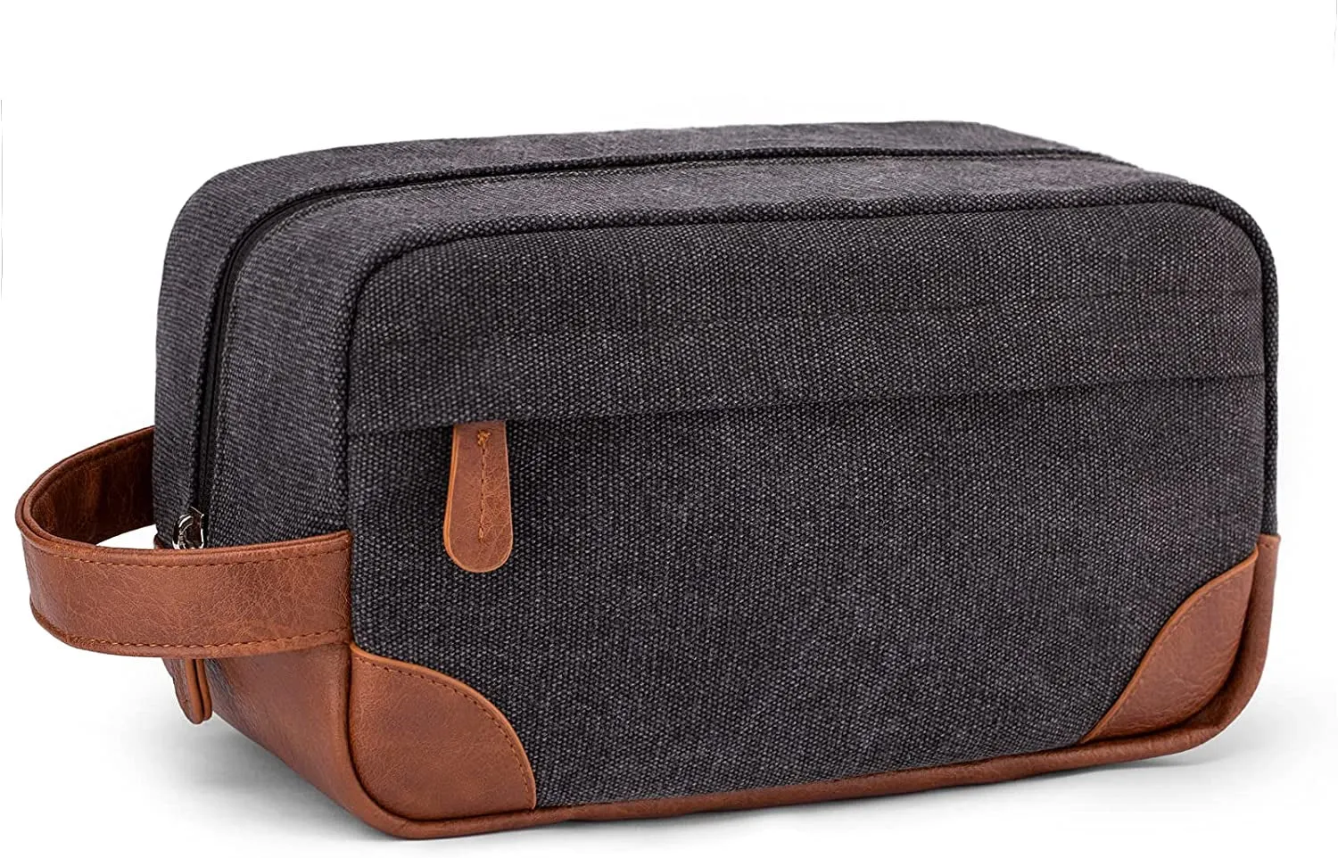 Toiletry Bag Hanging Dopp Kit for Men Water Resistant Canvas Shaving Bag with Large Capacity for Travel- Black