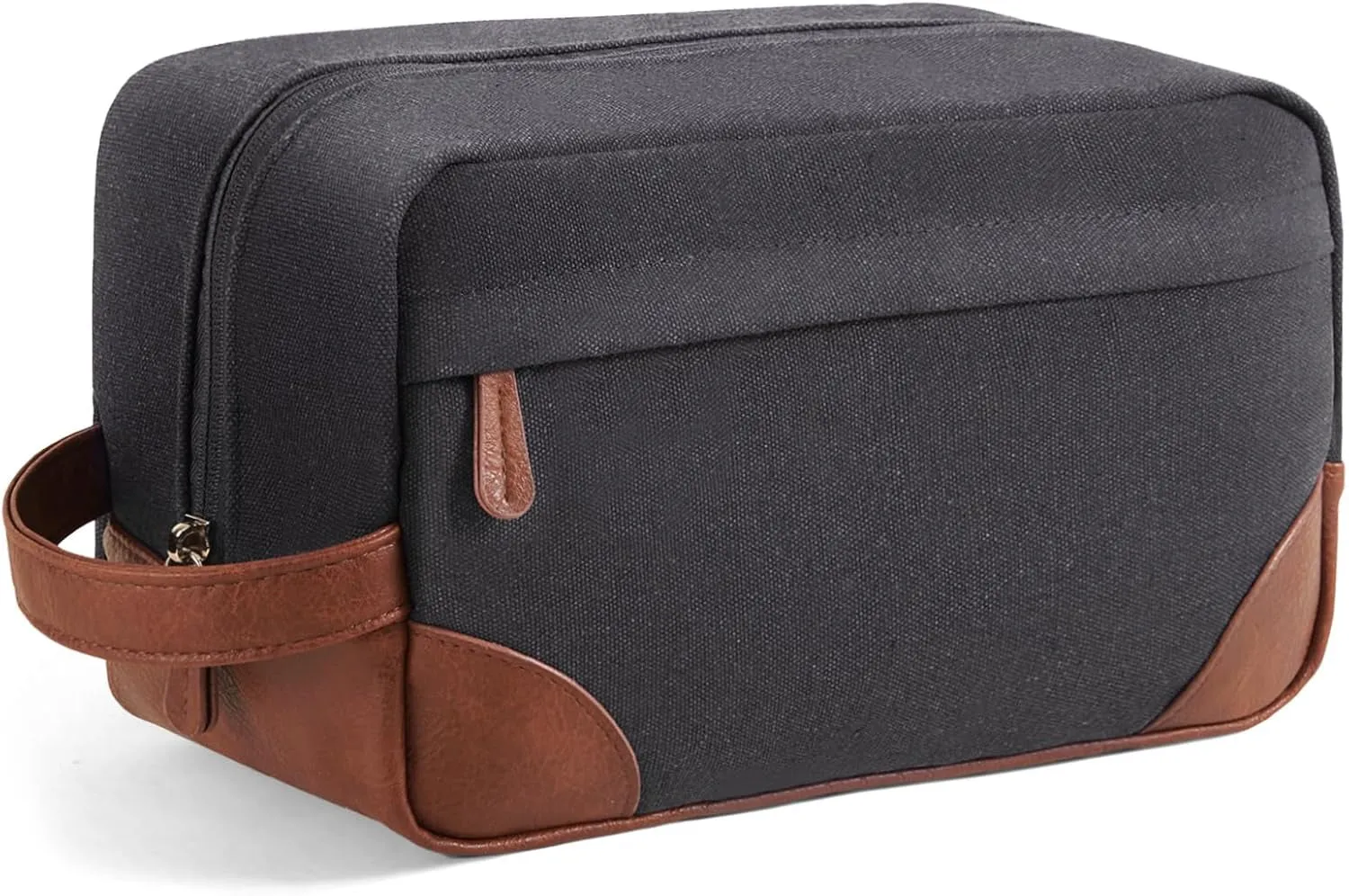 Toiletry Bag Hanging Dopp Kit for Men Water Resistant Canvas Shaving Bag with Large Capacity for Travel- Black