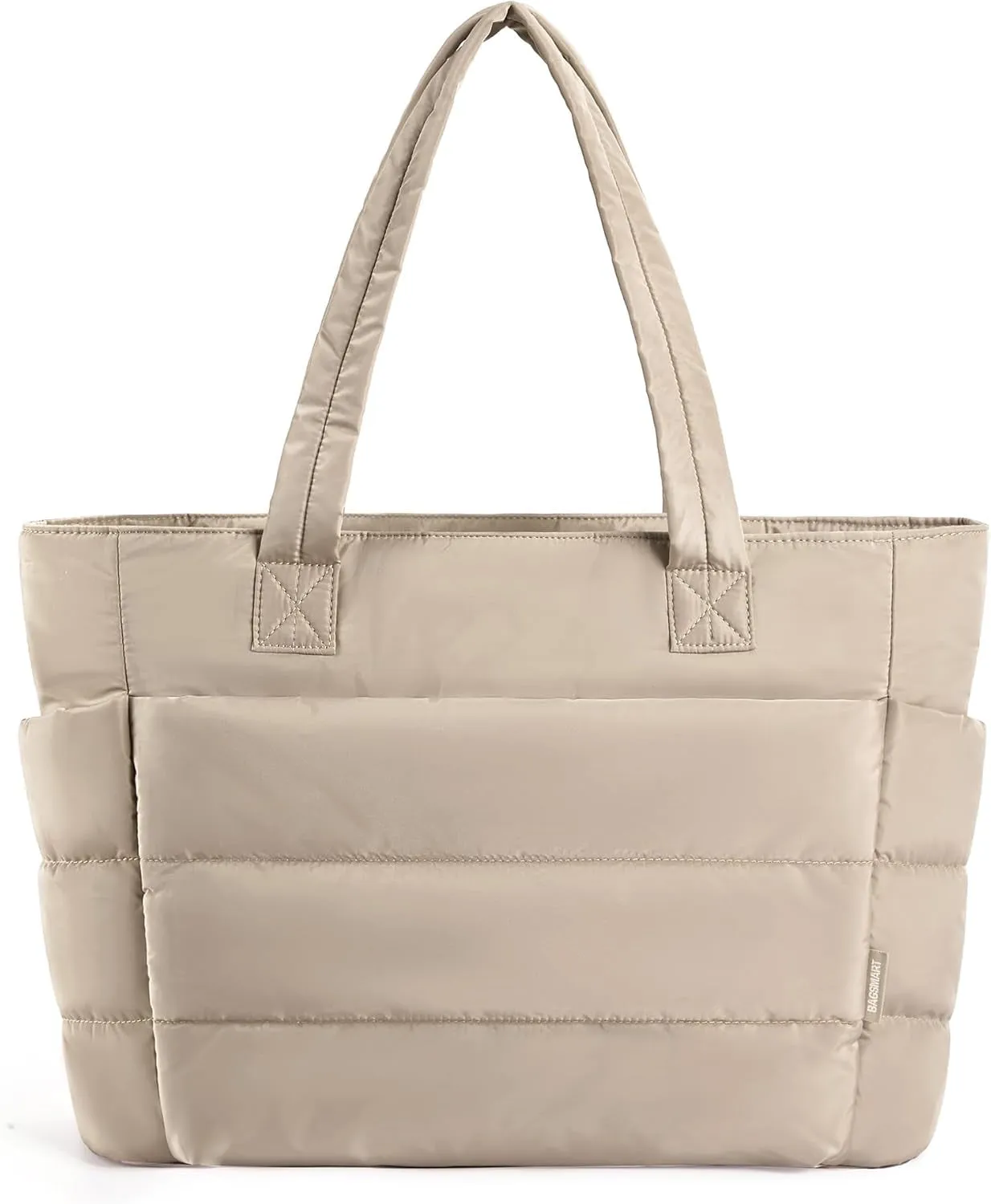 Tote Bag for Women, Lightweight Puffy Tote Bag with Compartments, Quilted Shoulder Bag Handbag for Travel, Work