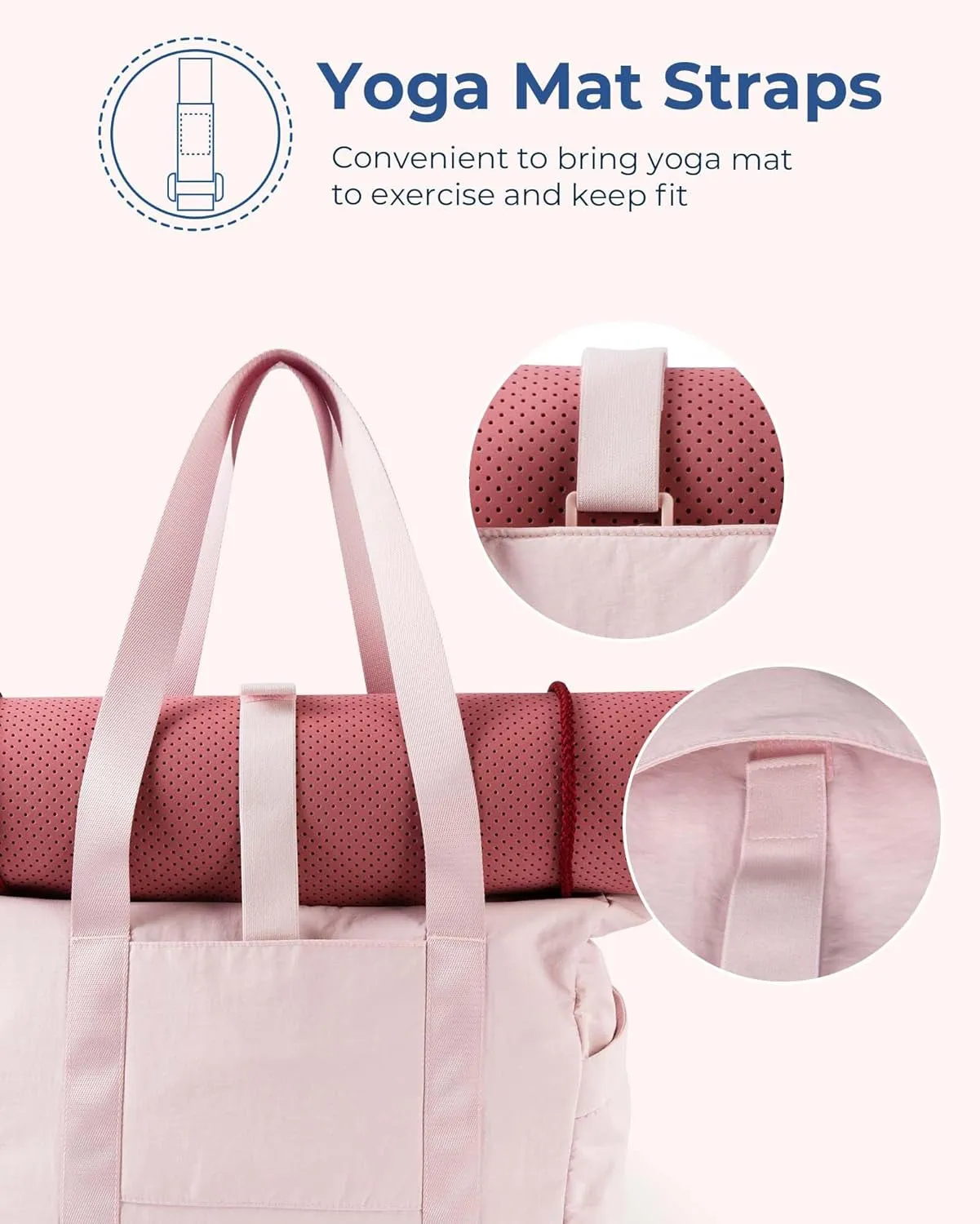 Tote Bag for Women with Zipper, Gym Tote with Compartments, Work Tote Nurse Dance Yoga Bag for Sport, Travel