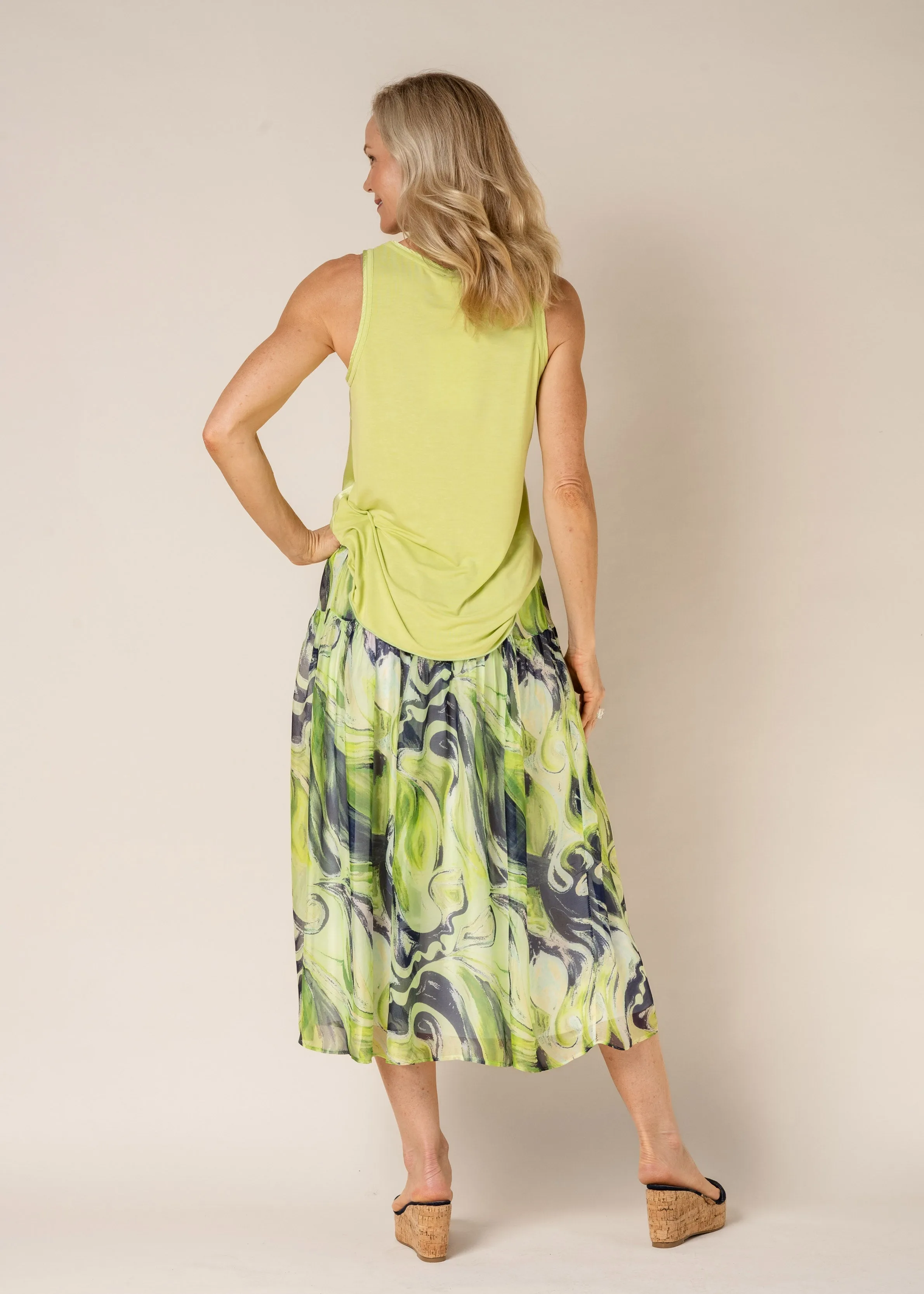 Toyah Singlet in Lime Splice