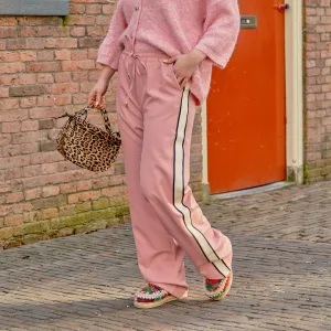 Travel broek streep roze