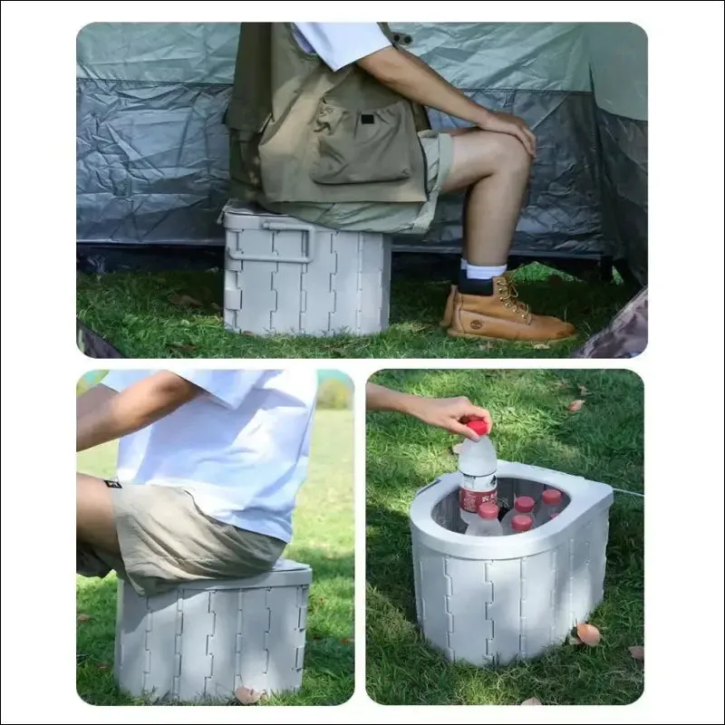 Travel bucket toilet seat portable folding toilet with lid emergency toilet car folding toilets