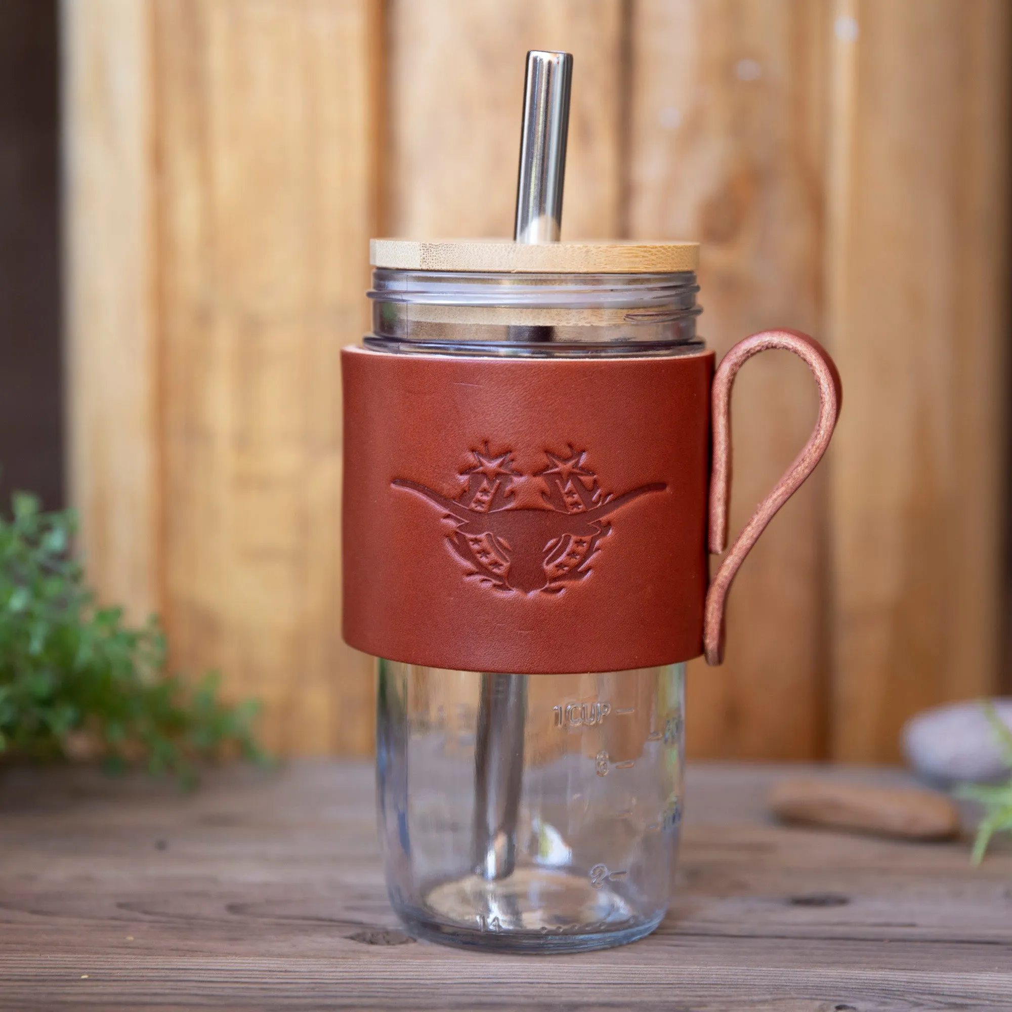 Travel Mug Bamboo lid with Boba Straw