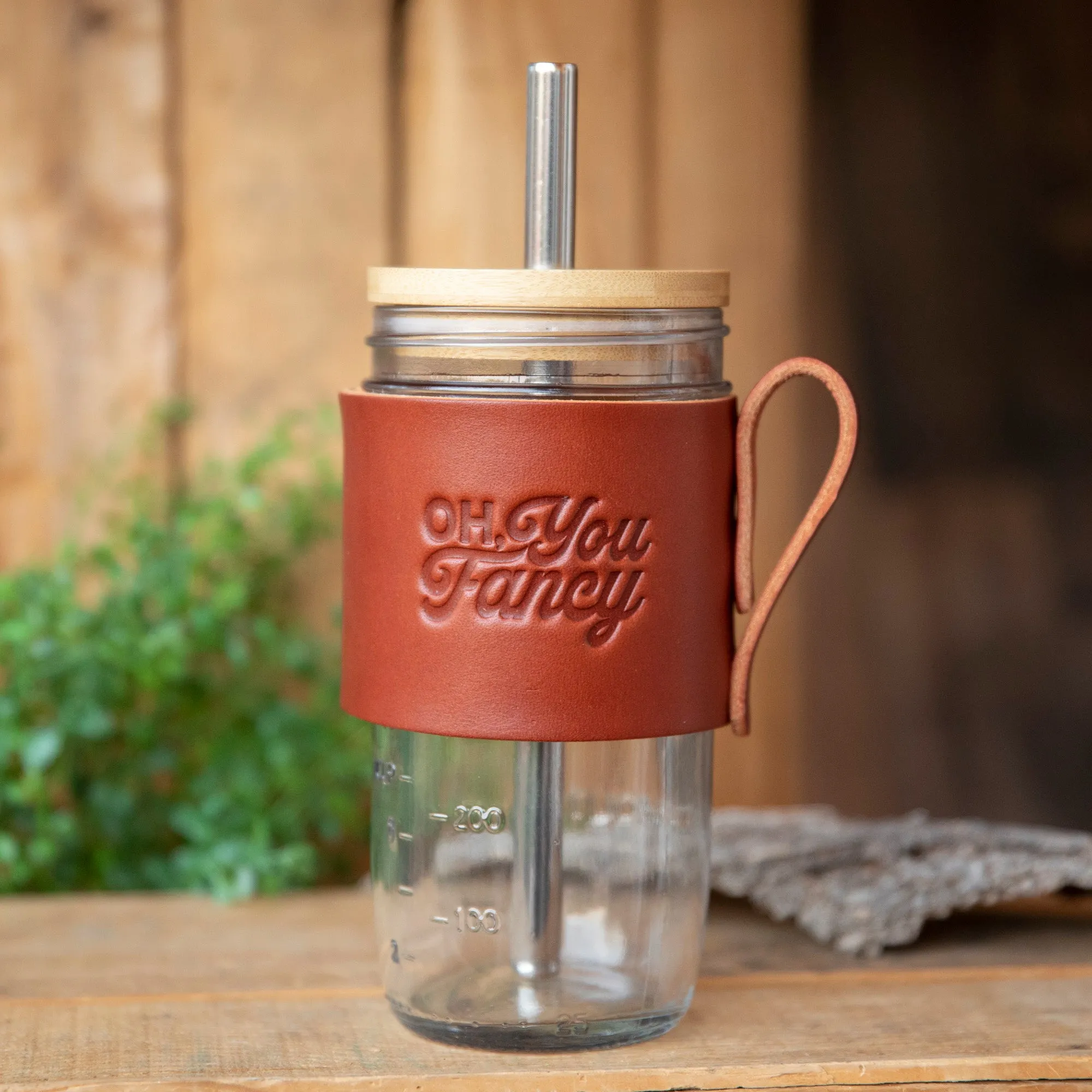 Travel Mug Bamboo lid with Boba Straw