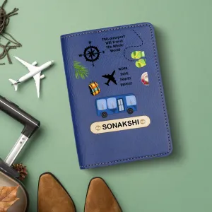 Travel Print Personalised Nexon Passport Cover 6 - Blue
