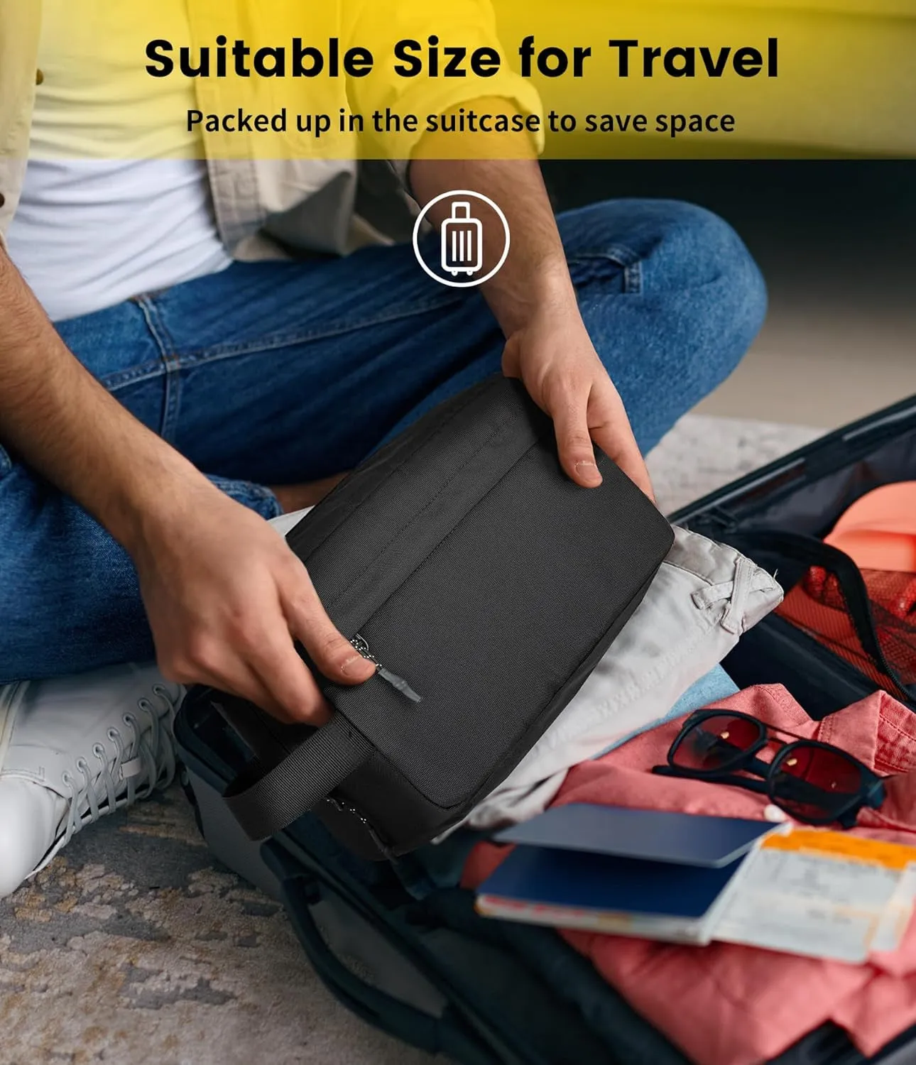 Travel Toiletry Bag for Men - Hanging Toiletries Bag Water Resistant Dopp Kit Travel Bag for Toiletries Accessories