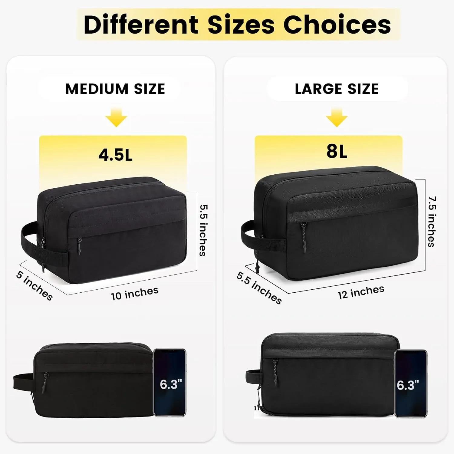 Travel Toiletry Bag for Men - Hanging Toiletries Bag Water Resistant Dopp Kit Travel Bag for Toiletries Accessories