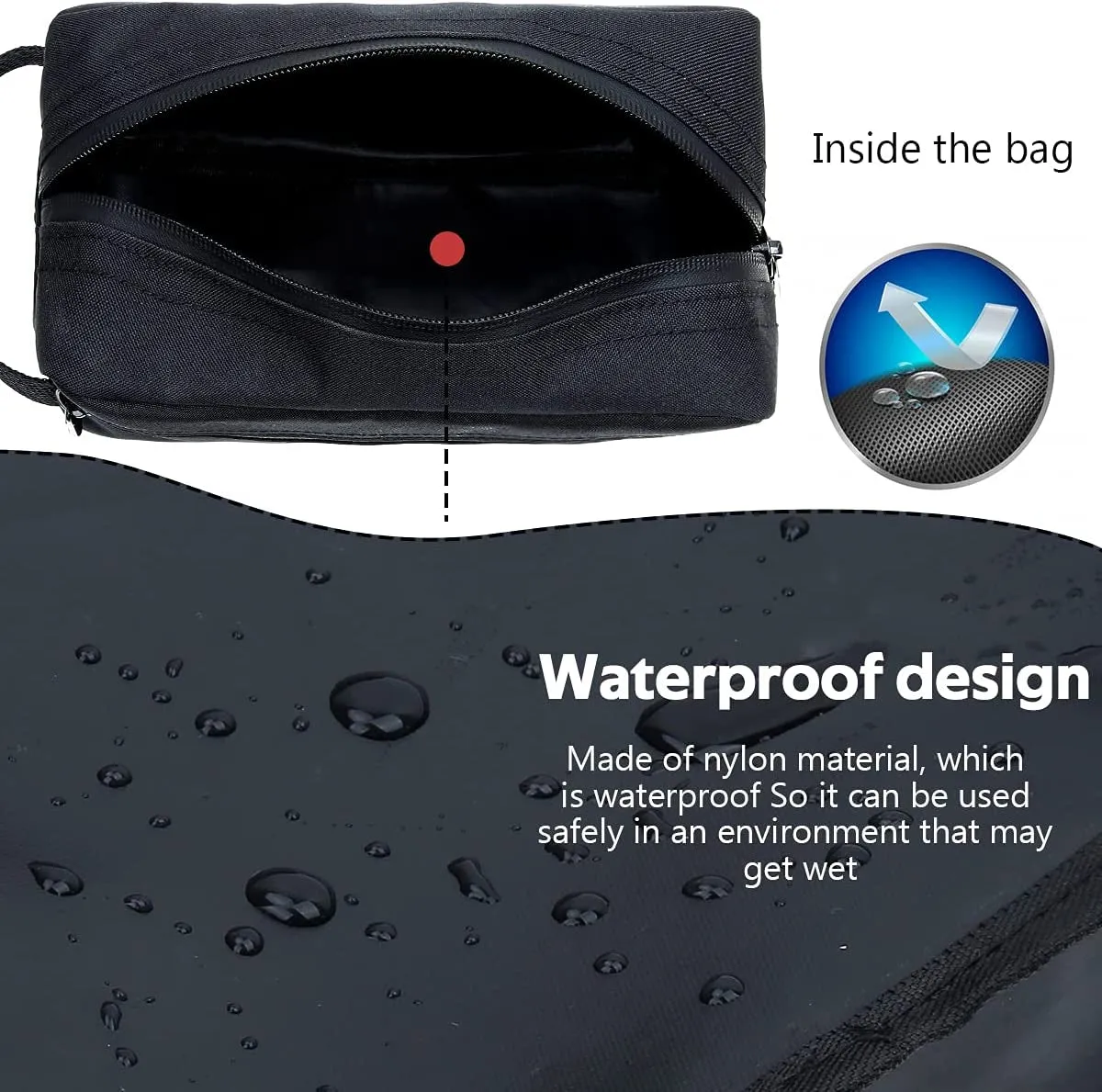 Travel Toiletry Bag for Women and Men, Water-Resistant Shaving Bag for Toiletries Accessories, Foldable Storage Bags with Divider and Handle for Cosmetics Toiletries Brushes Tools