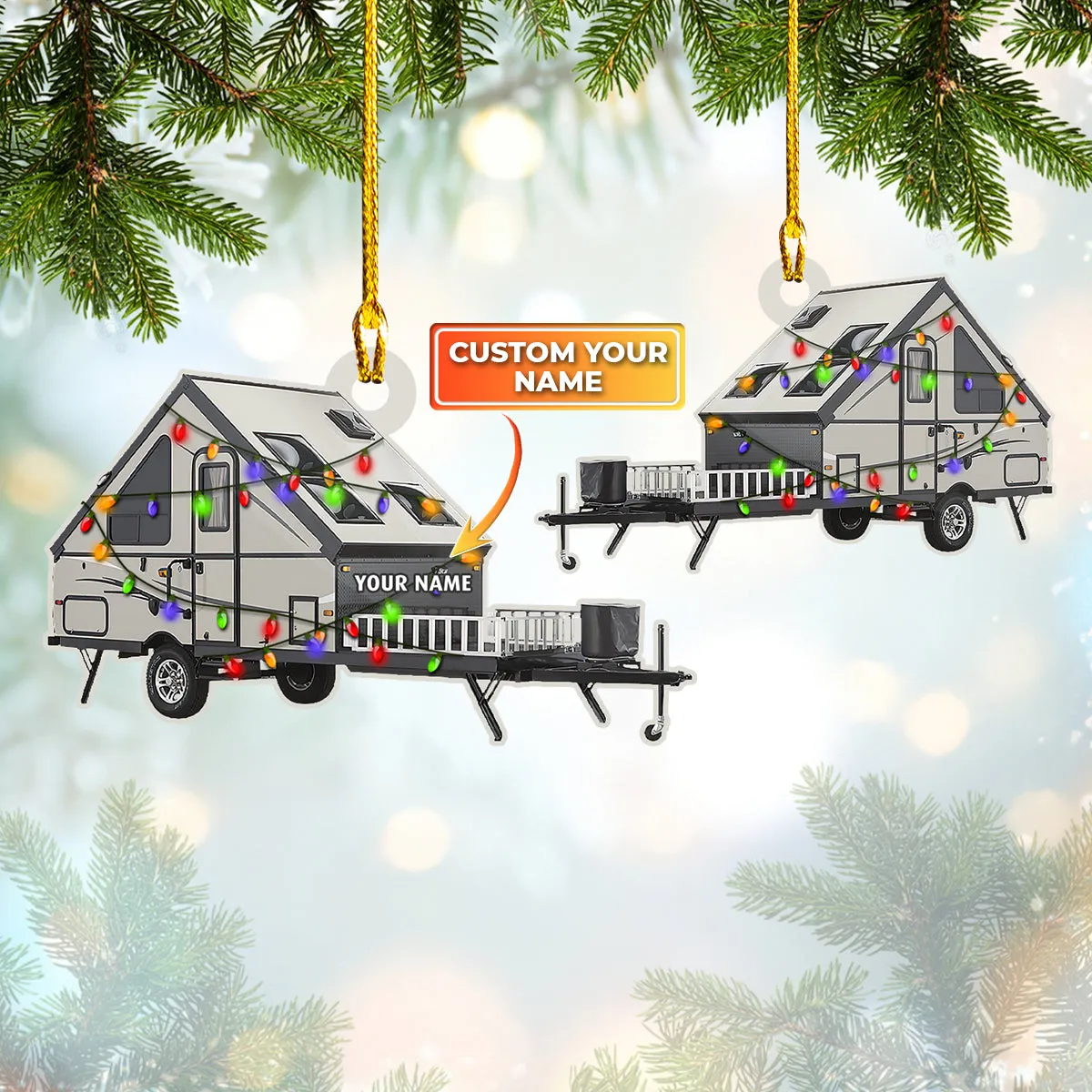 Travel trailer - Custom Shaped Ornament 21 -  MITRU