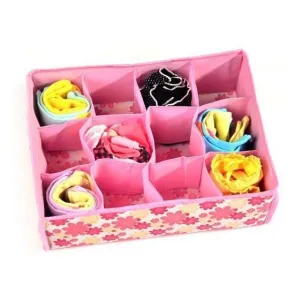 Twelve (12) Grid Non-Woven Fabric Foldable Storage Box