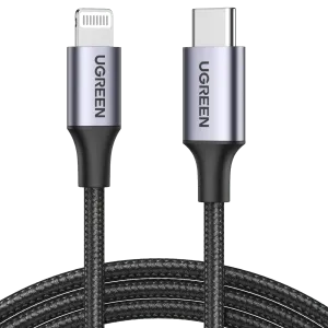 Ugreen USB-C to Lightning M/M Cable Aluminum Shell Braided 2m (Black)US304