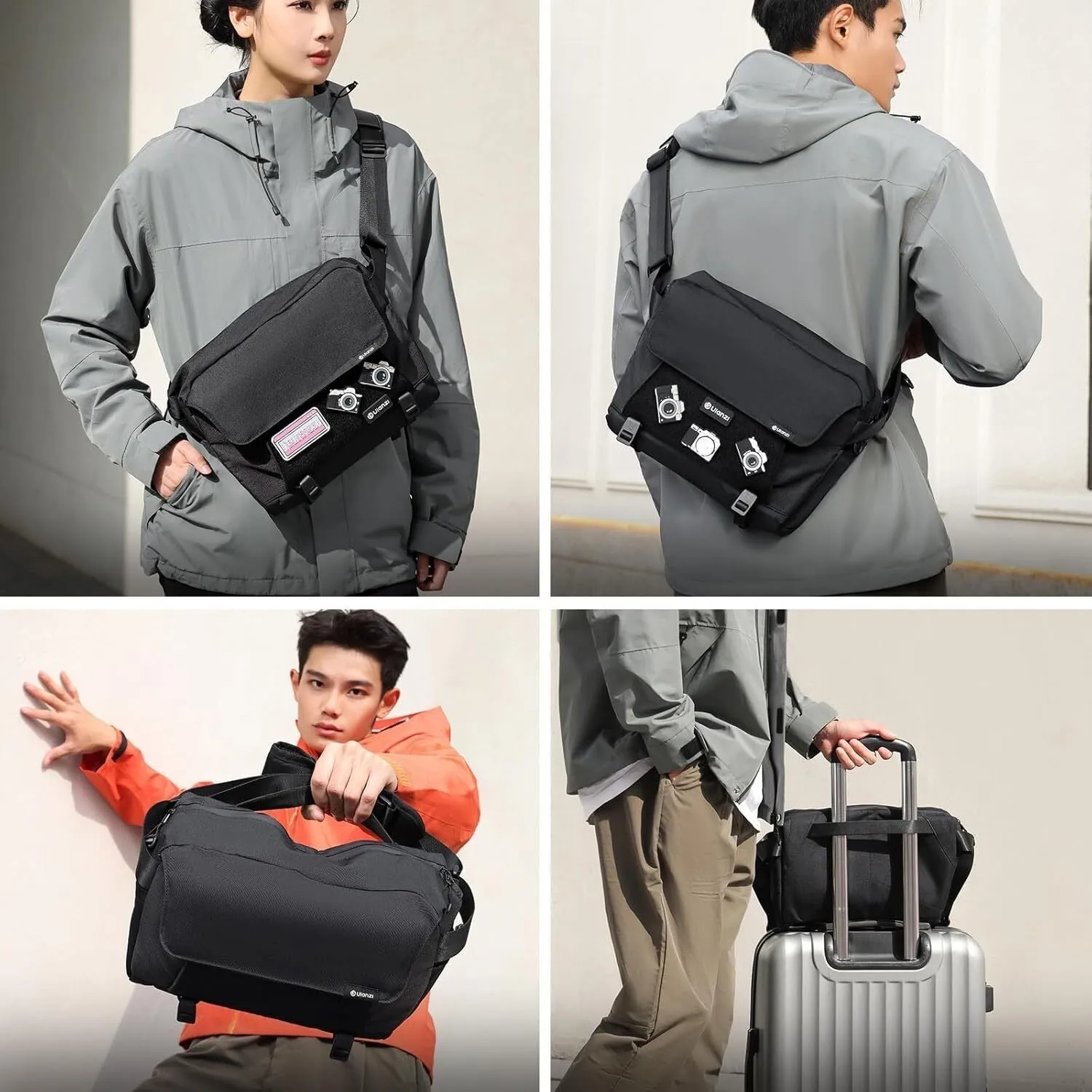 ULANZI BP11 8L Camera Sling Bag with Tripod Holder for Men Women, Lightweight Splash-proof DSLR/Mirrorless Anti-Theft Crossbody Bag for Travel Hiking Photography Customizable Front Pocket Camera Bag