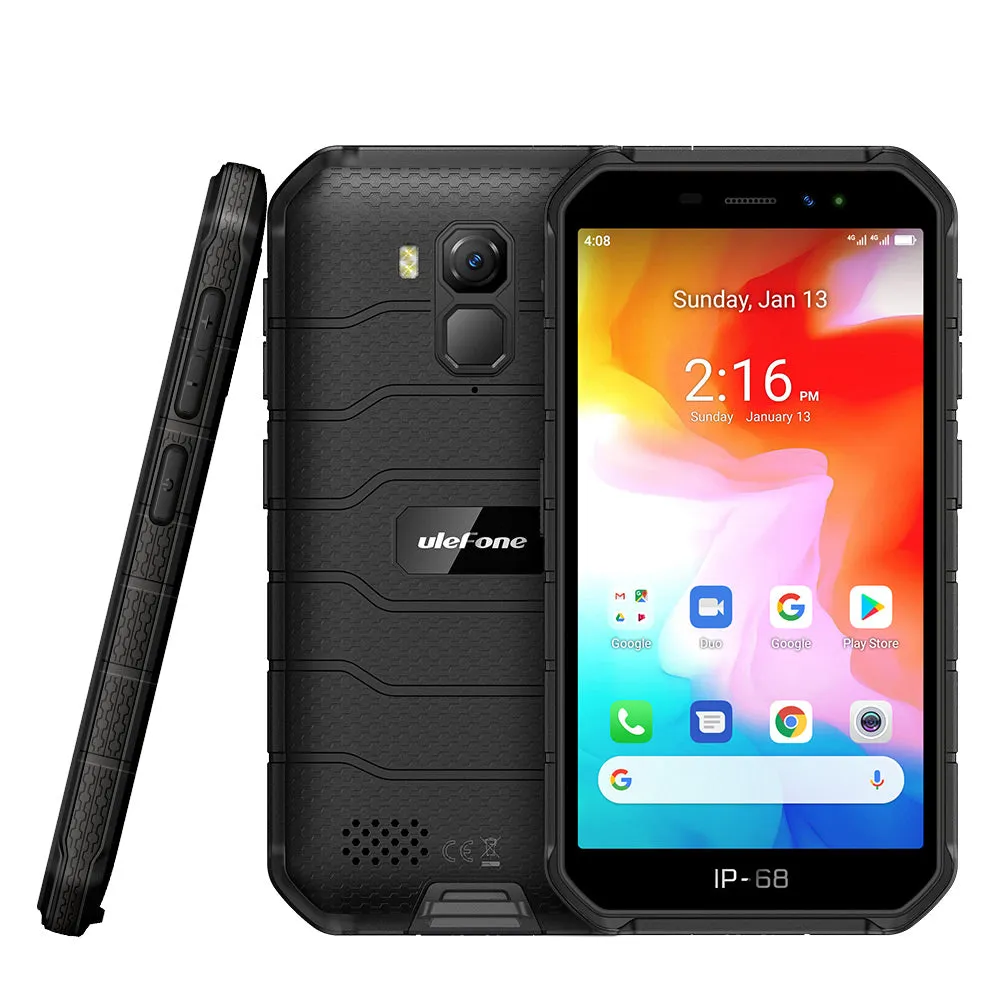 Ulefone Armor X7 5.0-inch Android10 Rugged Waterproof Smartphone Cell Phone 2GB 16GB ip68 Quad-core NFC 4G LTE Mobile Phone black_European version