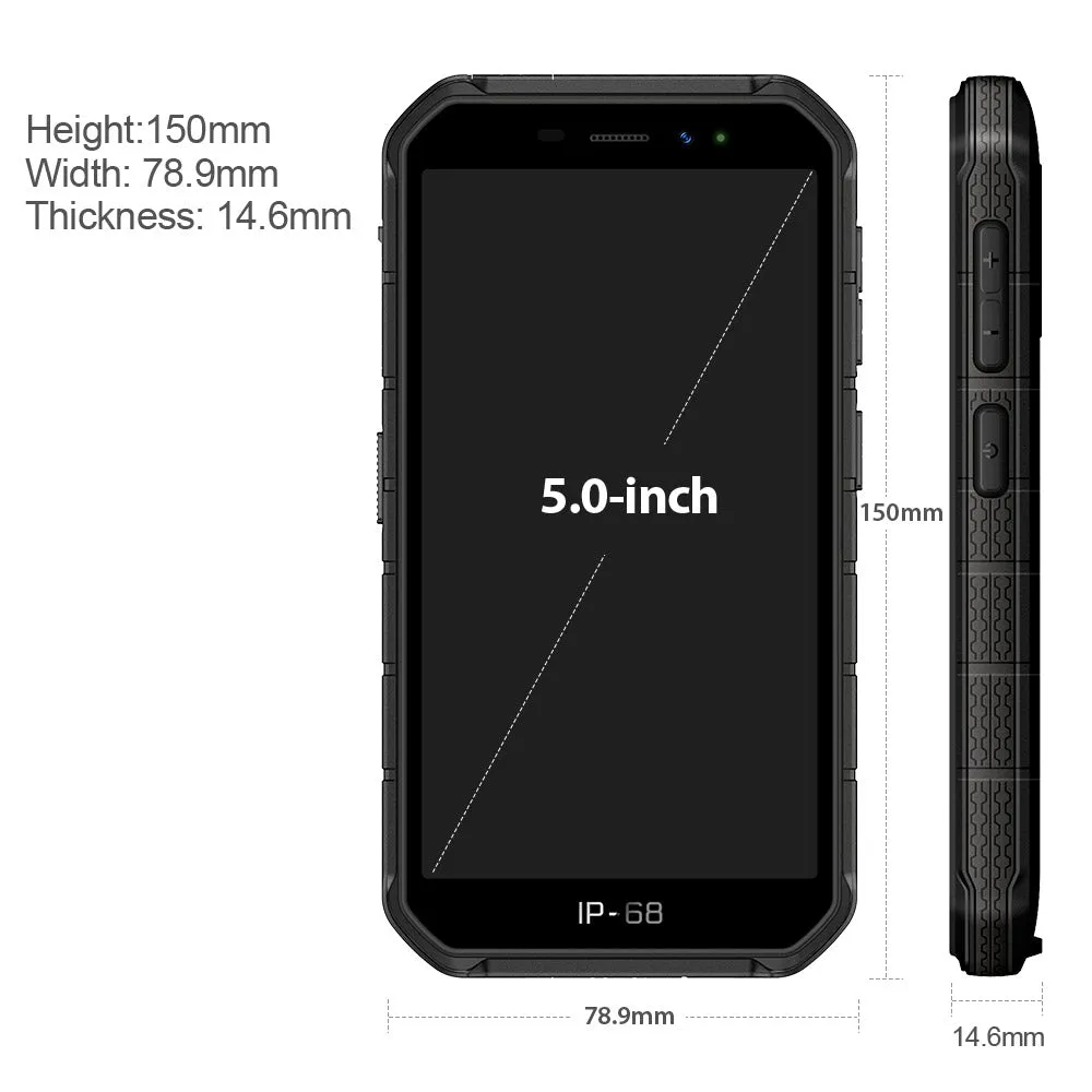 Ulefone Armor X7 5.0-inch Android10 Rugged Waterproof Smartphone Cell Phone 2GB 16GB ip68 Quad-core NFC 4G LTE Mobile Phone black_European version