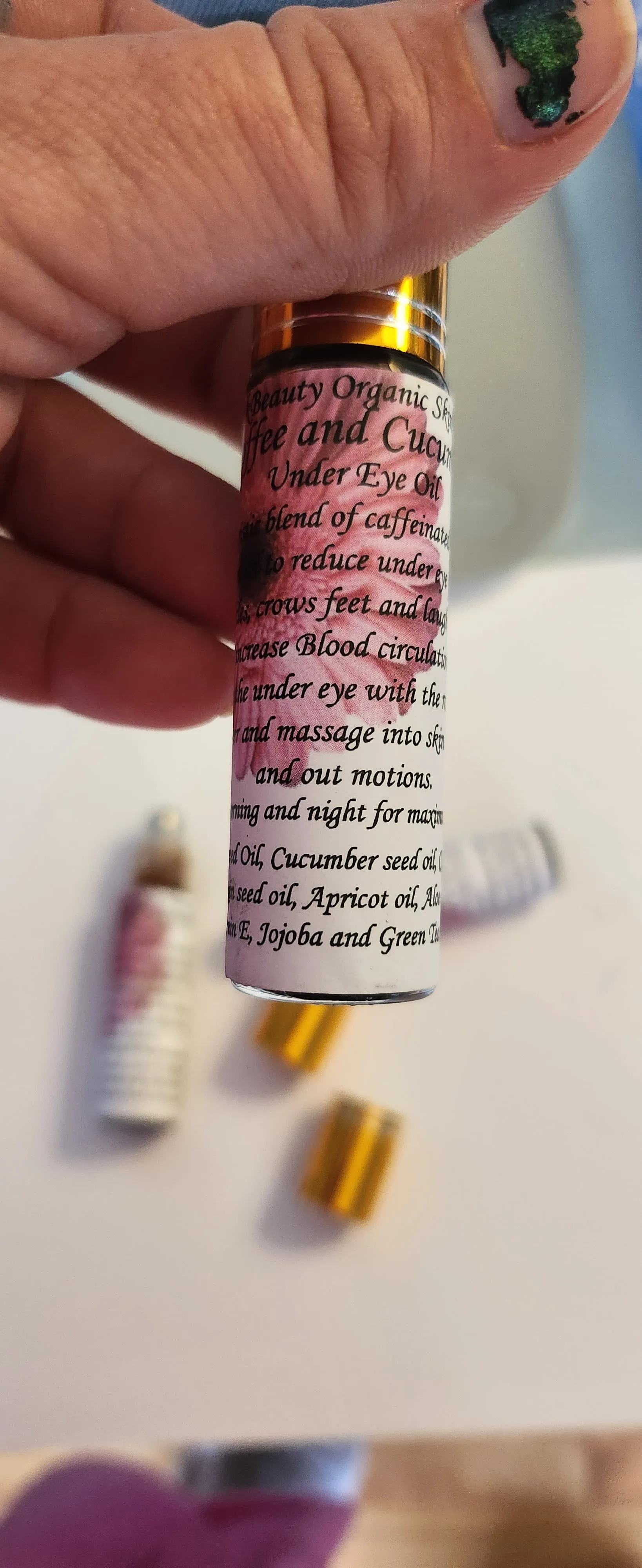 Under Eye Oil Roller, Coffee and Cucumber