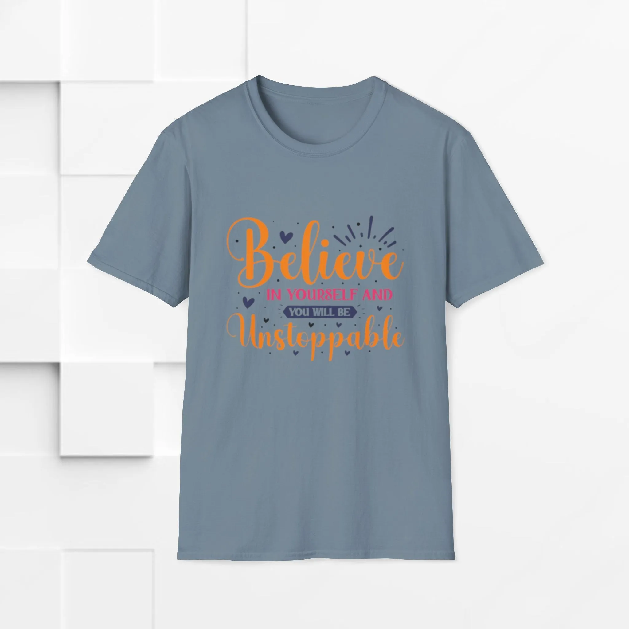 Unisex Softstyle T-Shirt - 'Believe in Yourself and You Will Be Unstoppable' Inspirational Tee