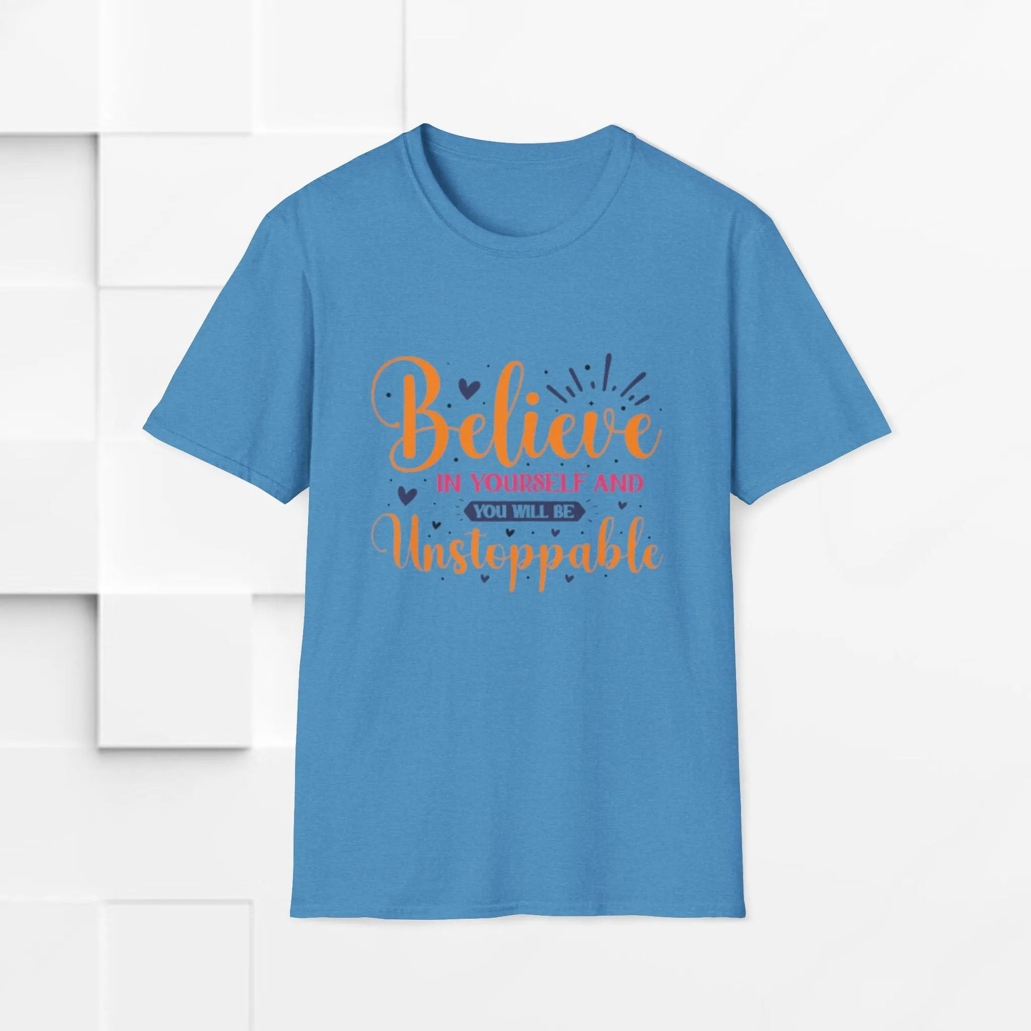 Unisex Softstyle T-Shirt - 'Believe in Yourself and You Will Be Unstoppable' Inspirational Tee