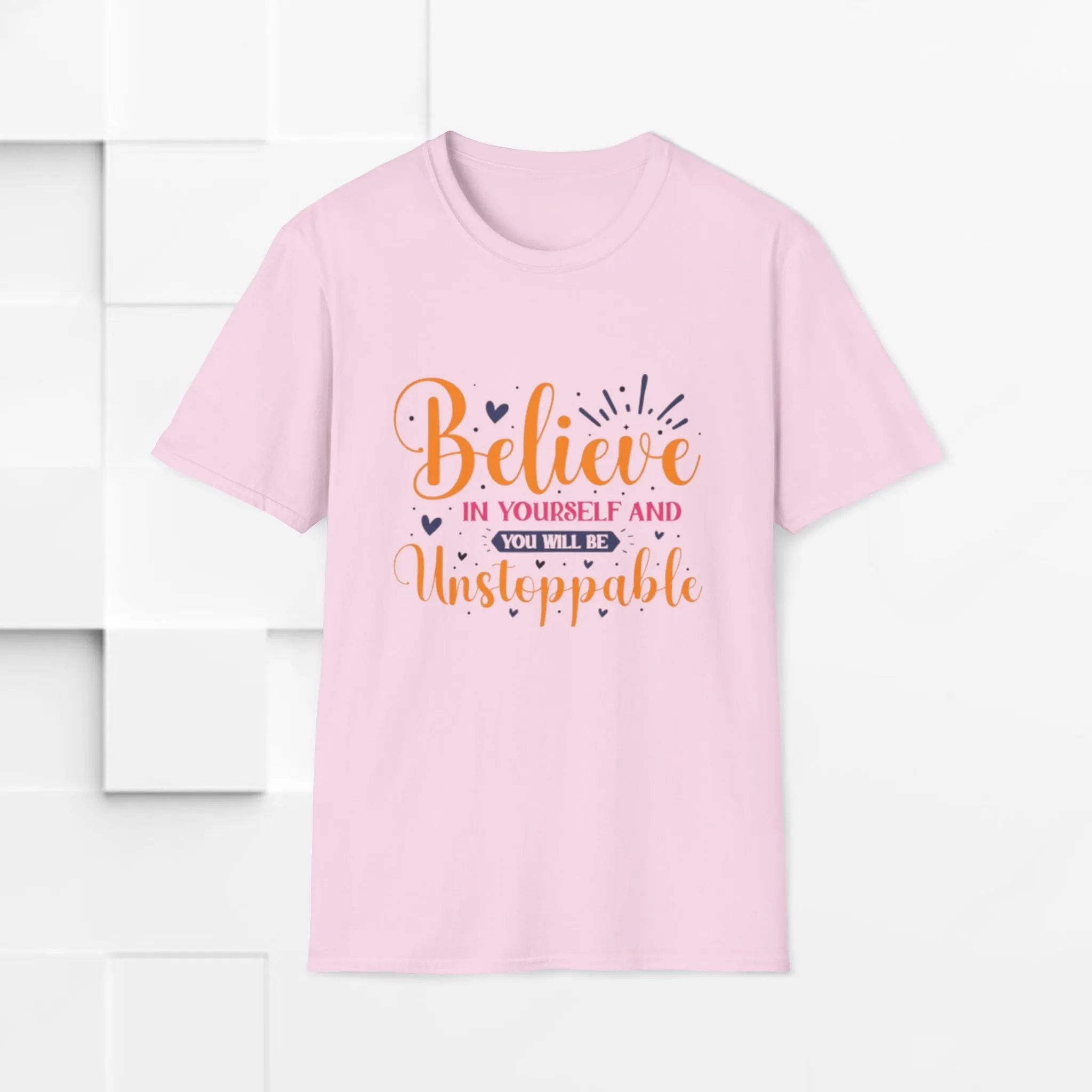 Unisex Softstyle T-Shirt - 'Believe in Yourself and You Will Be Unstoppable' Inspirational Tee