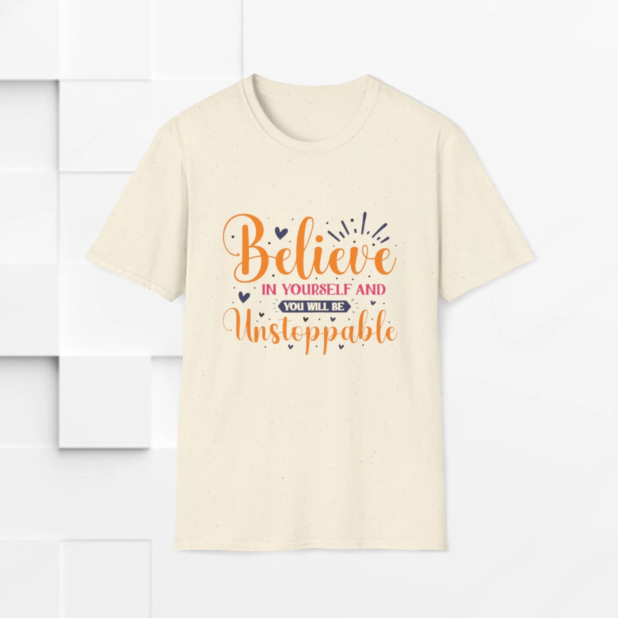 Unisex Softstyle T-Shirt - 'Believe in Yourself and You Will Be Unstoppable' Inspirational Tee