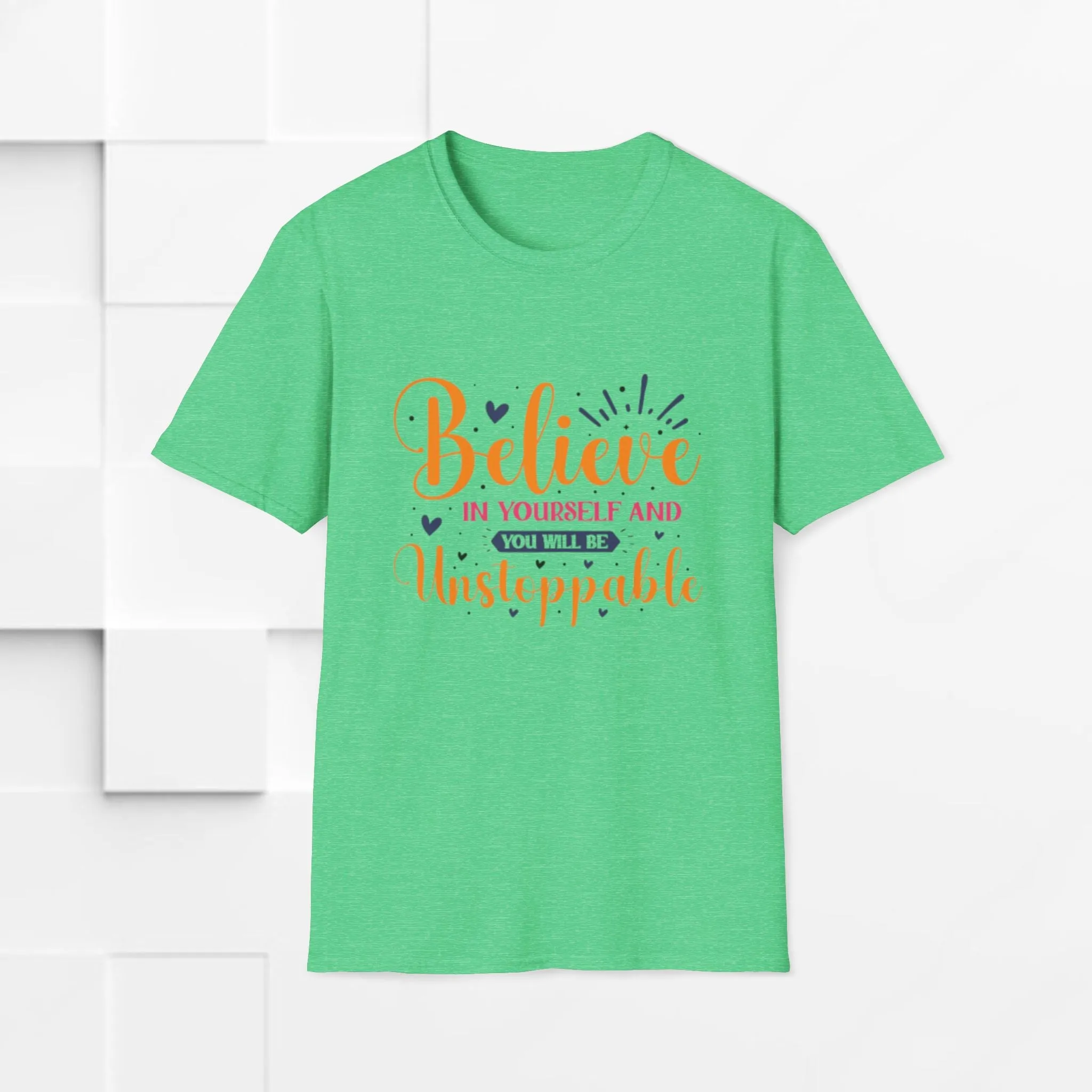 Unisex Softstyle T-Shirt - 'Believe in Yourself and You Will Be Unstoppable' Inspirational Tee