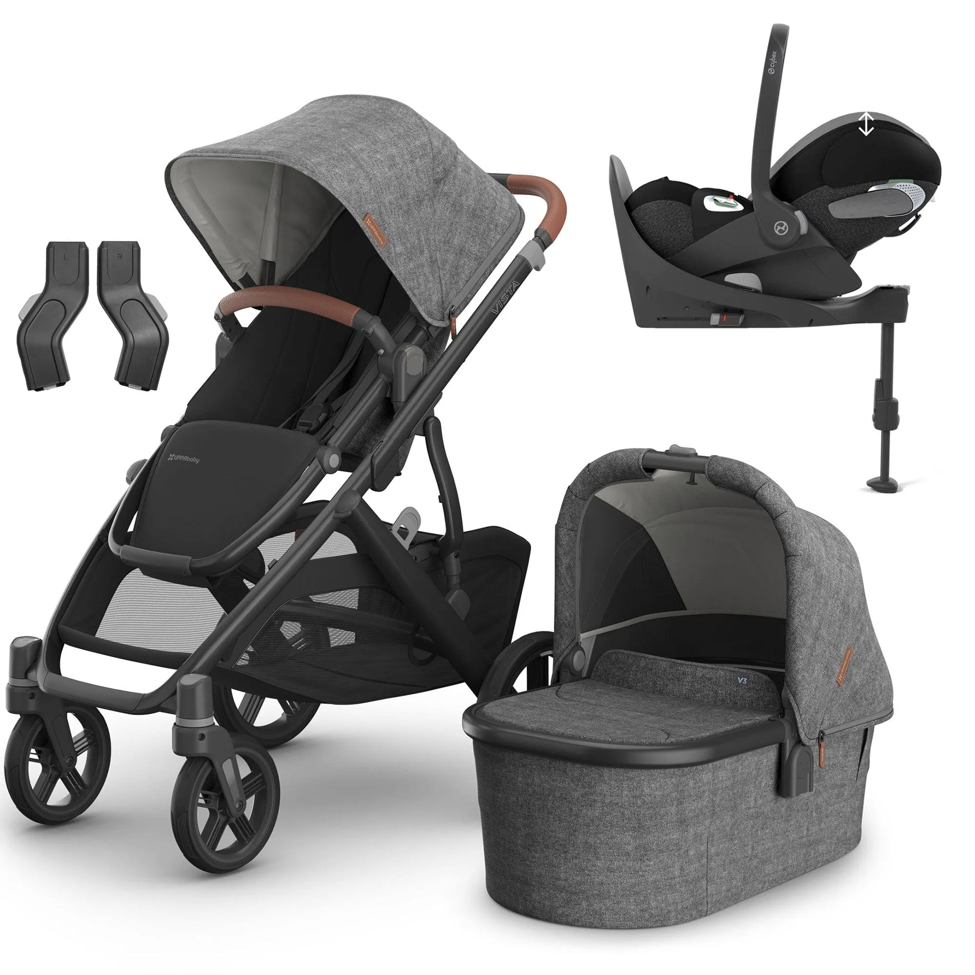 Uppababy Vista V3 Cybex Travel System - Greyson