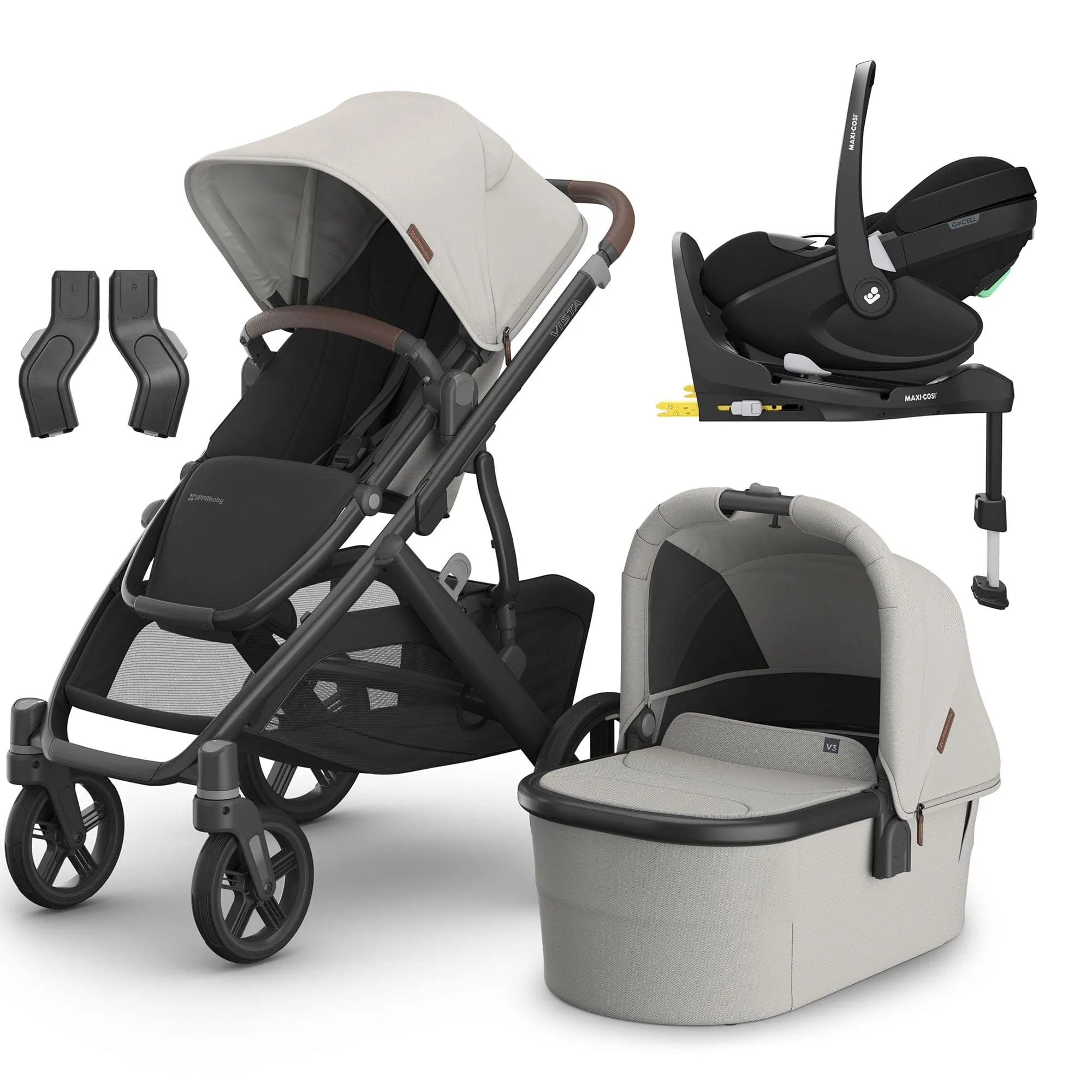 Uppababy Vista V3 Maxi-Cosi Travel System - Savannah