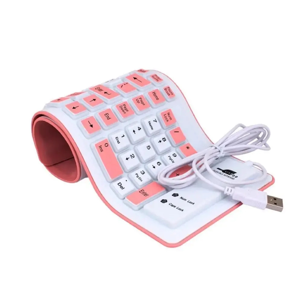 USB Waterproof Roll-Up Silicone Keyboard for PC Laptop