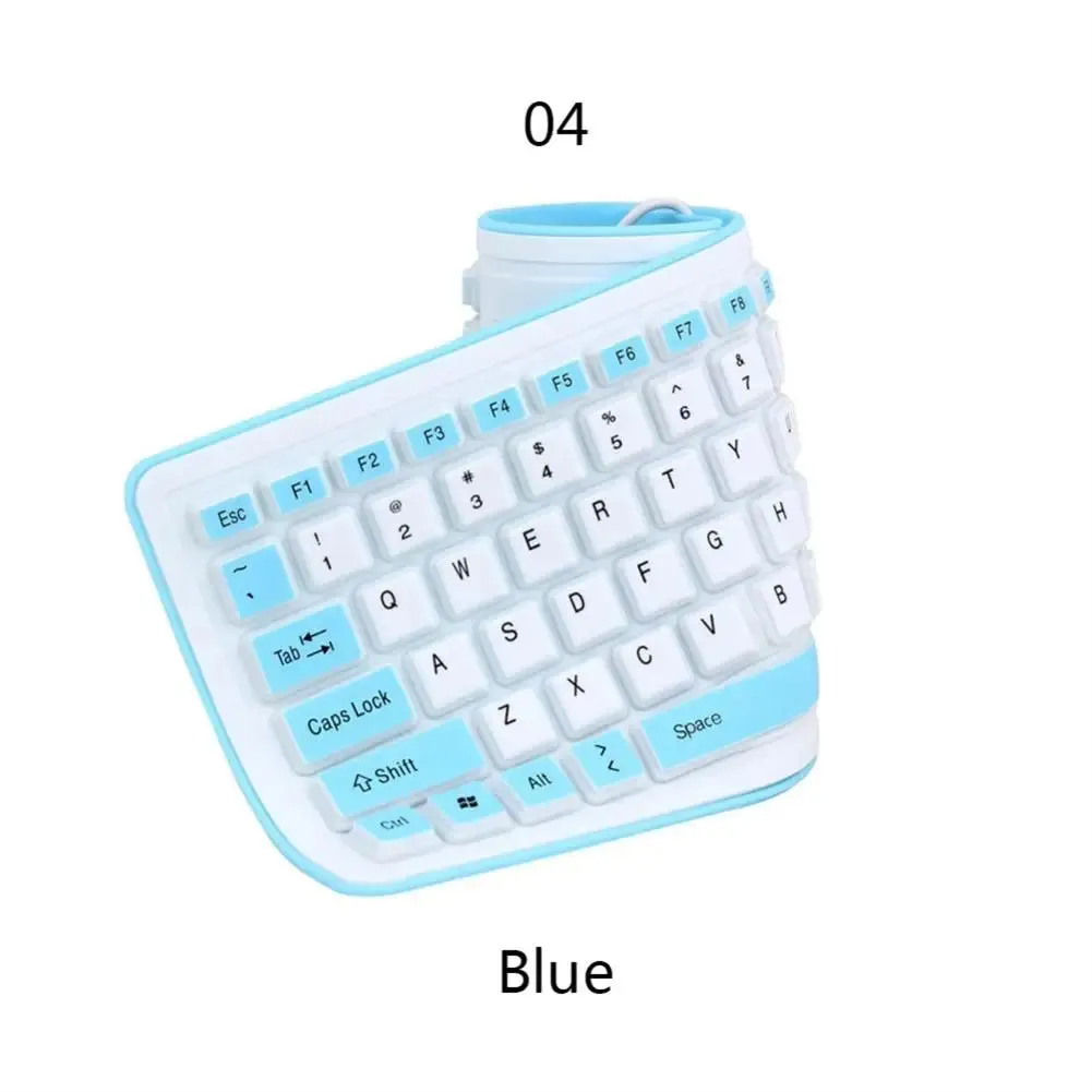 USB Waterproof Roll-Up Silicone Keyboard for PC Laptop