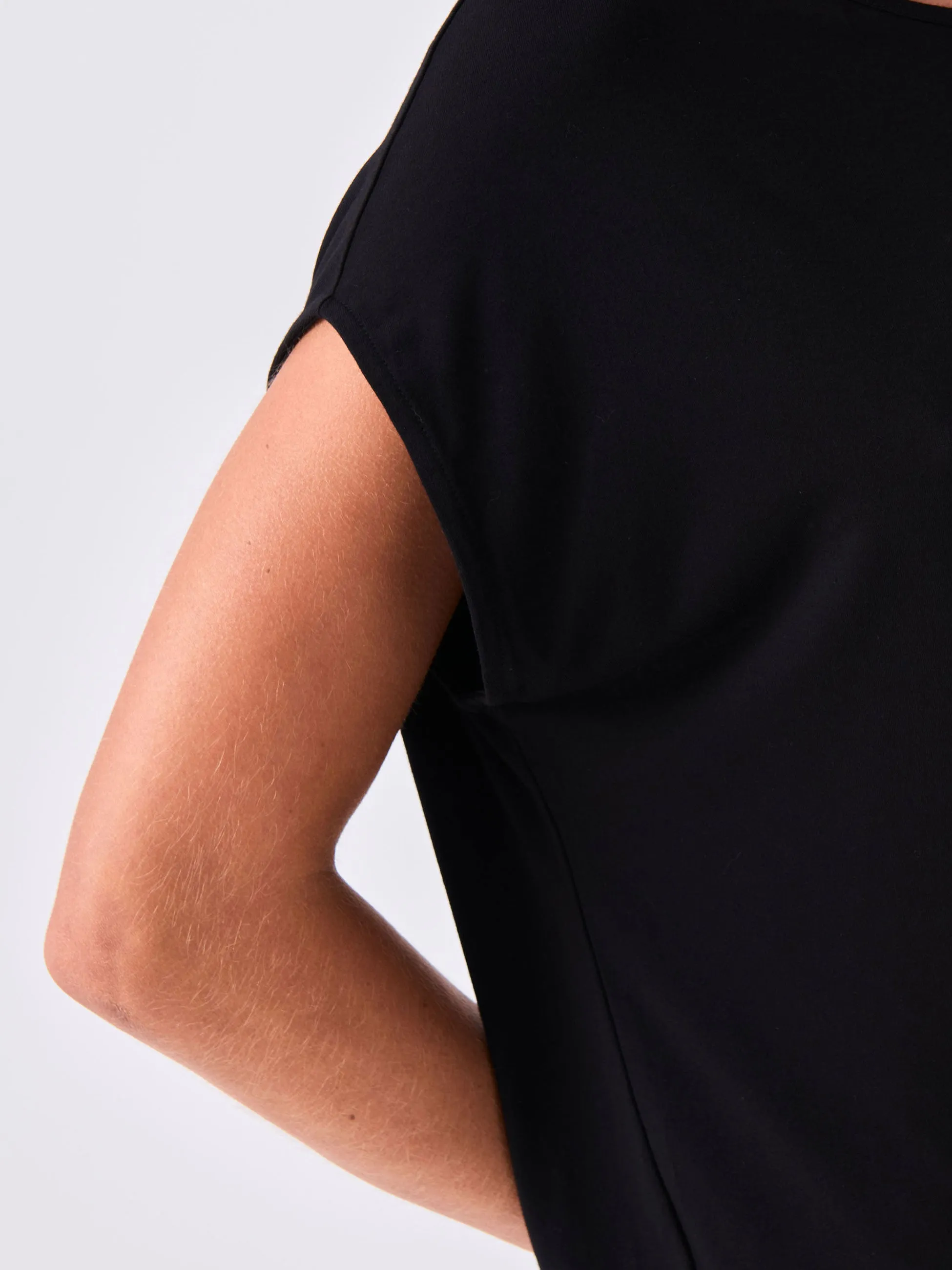 V Neck Modal Tee - Black
