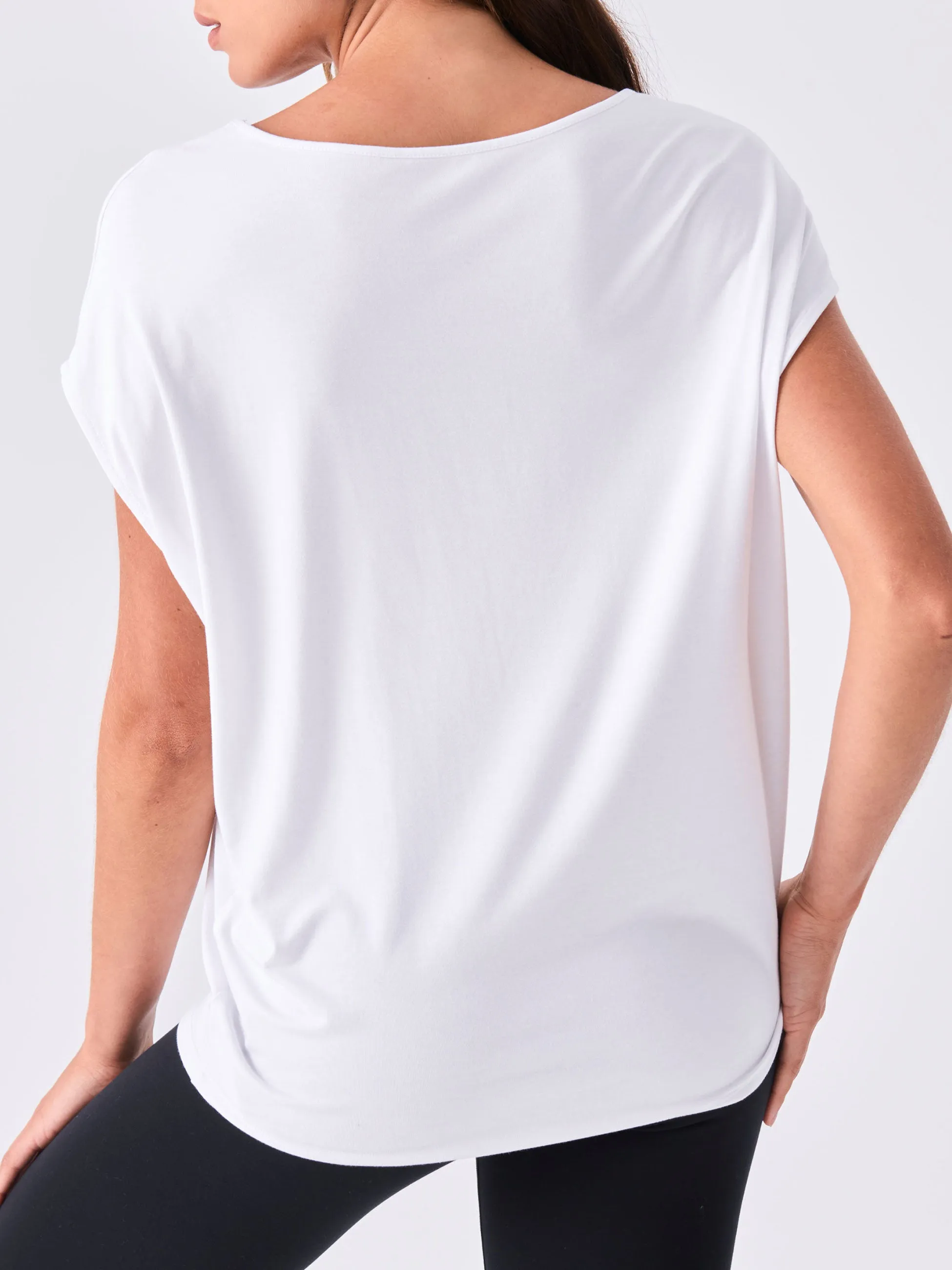 V Neck Modal Tee - White