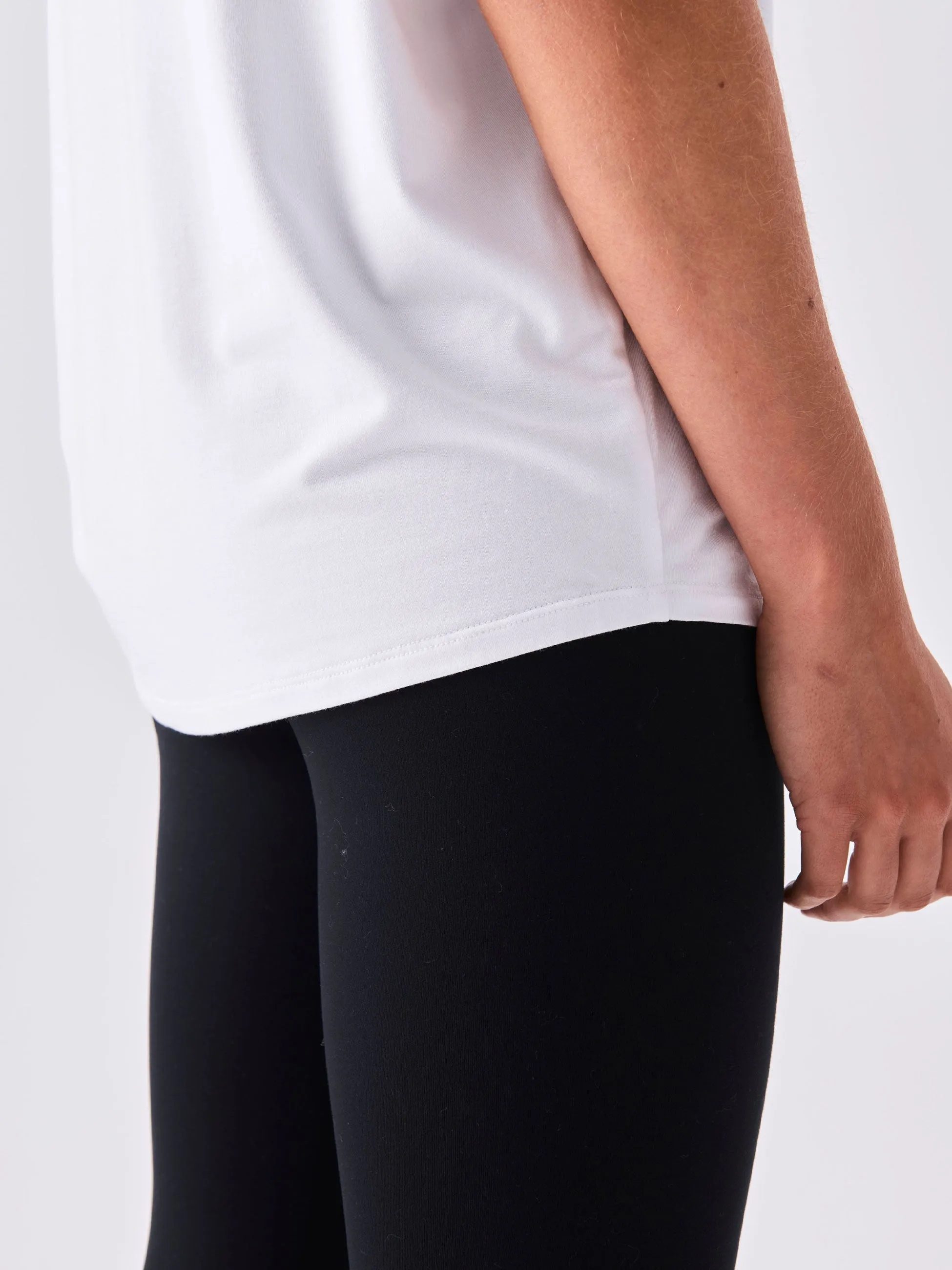V Neck Modal Tee - White