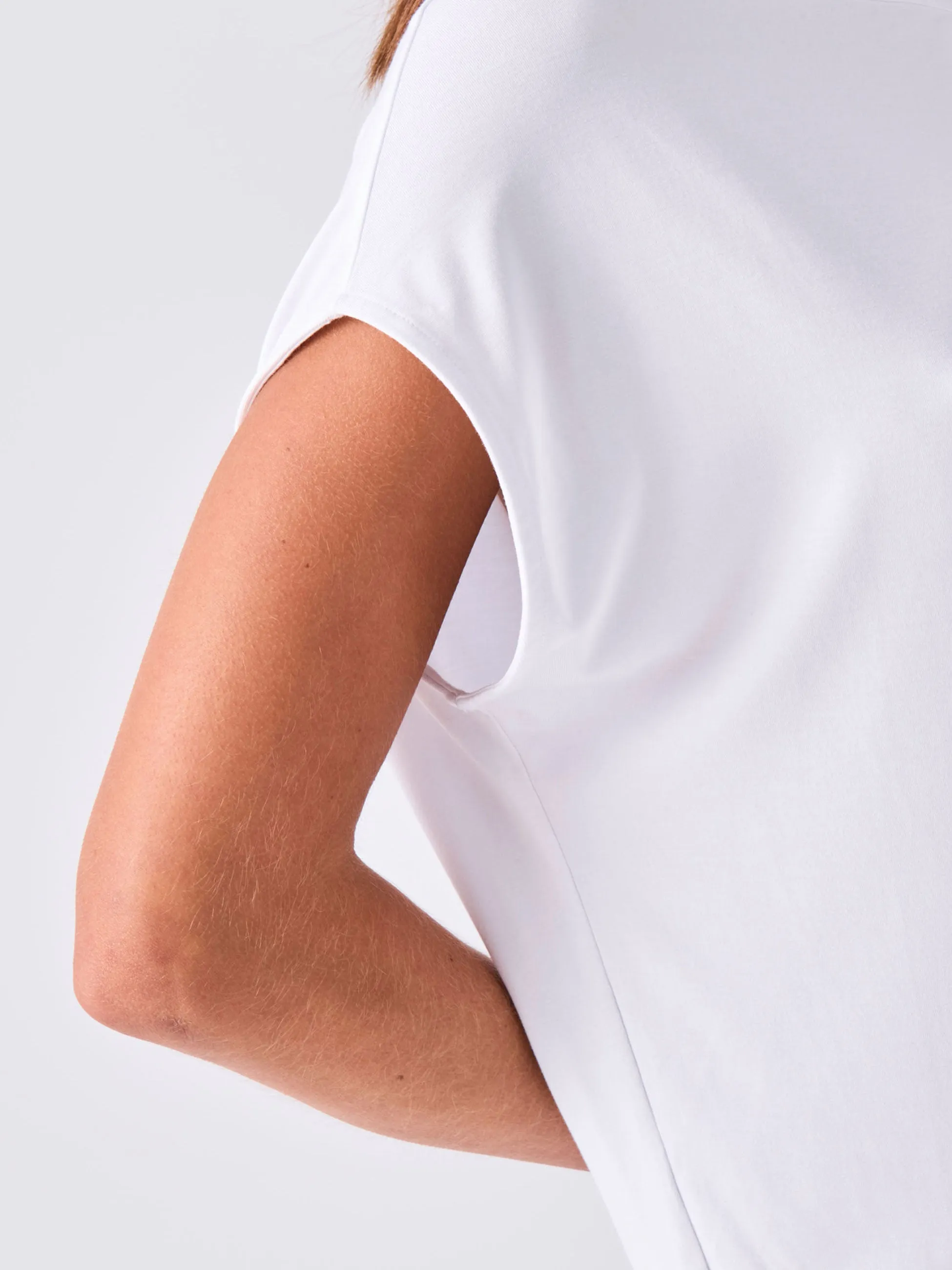 V Neck Modal Tee - White